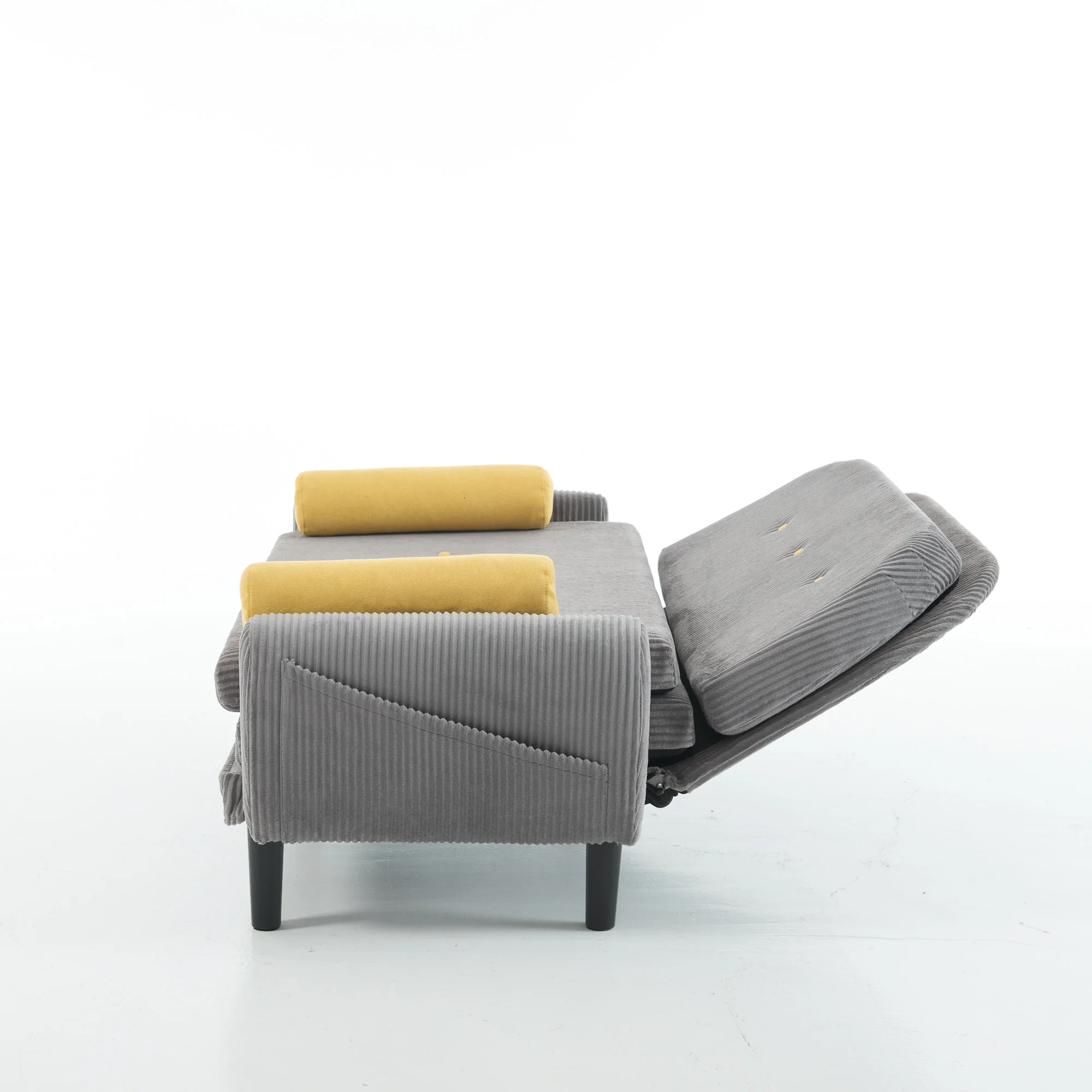 Loveseat Sofa Daybed Recliner Storage - Grey Corduroy - Image 6