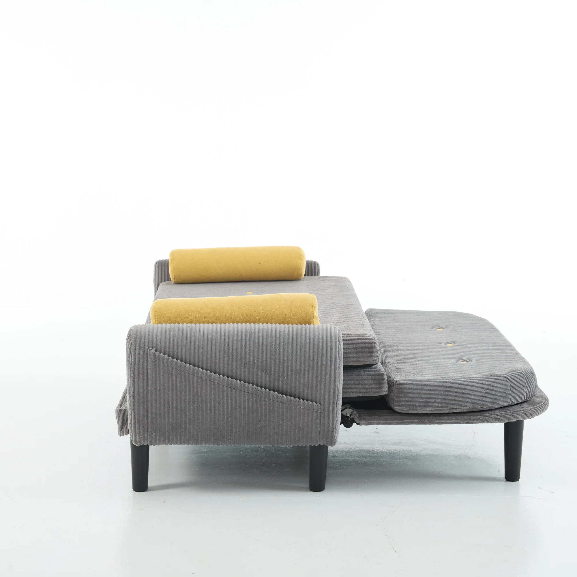 Loveseat Sofa Daybed Recliner Storage - Grey Corduroy - Image 7