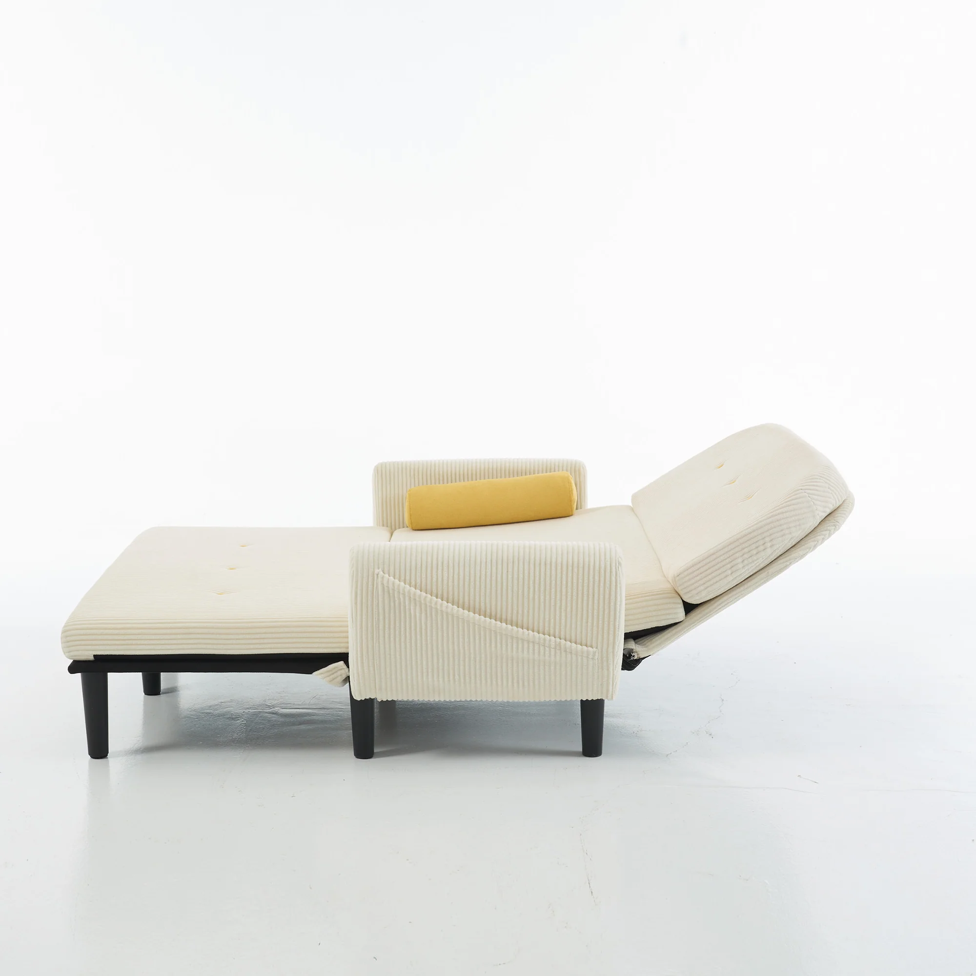 Loveseat Sofa Daybed Recliner Storage - Ivory Corduroy - Image 7
