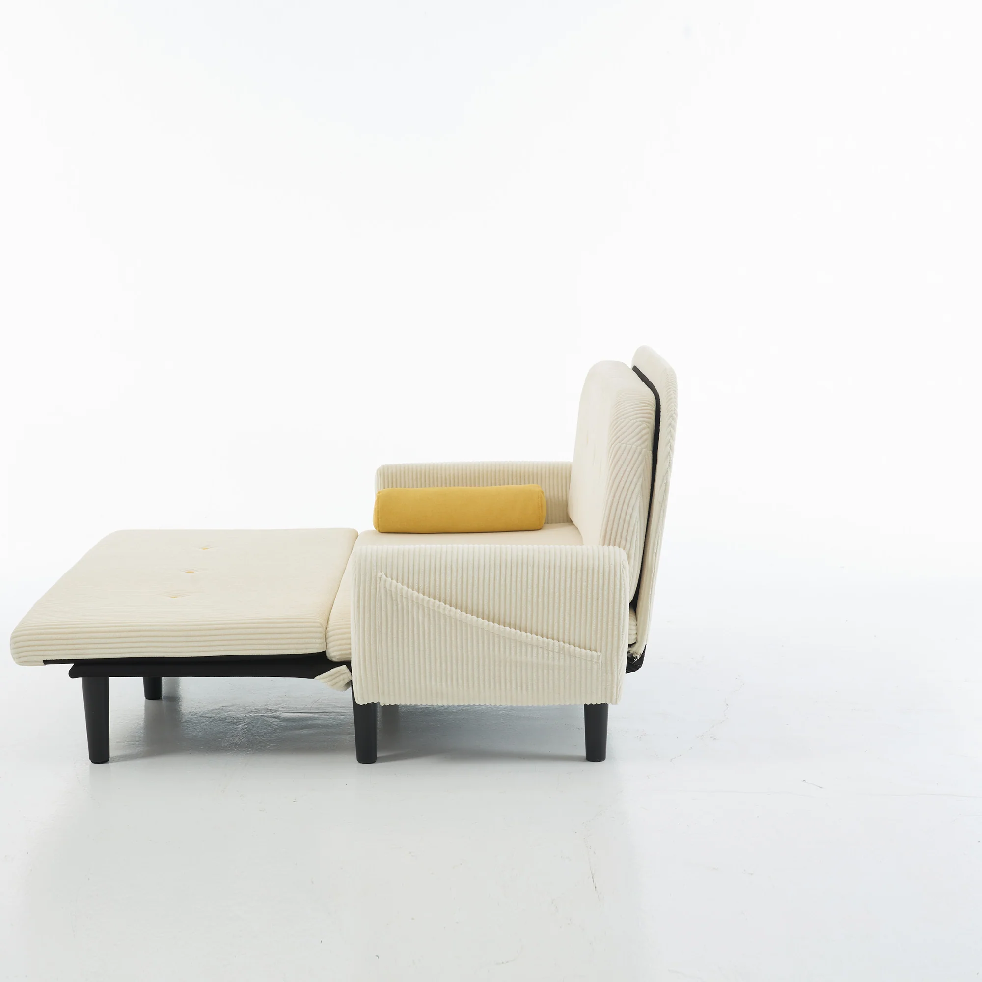 Loveseat Sofa Daybed Recliner Storage - Ivory Corduroy - Image 9