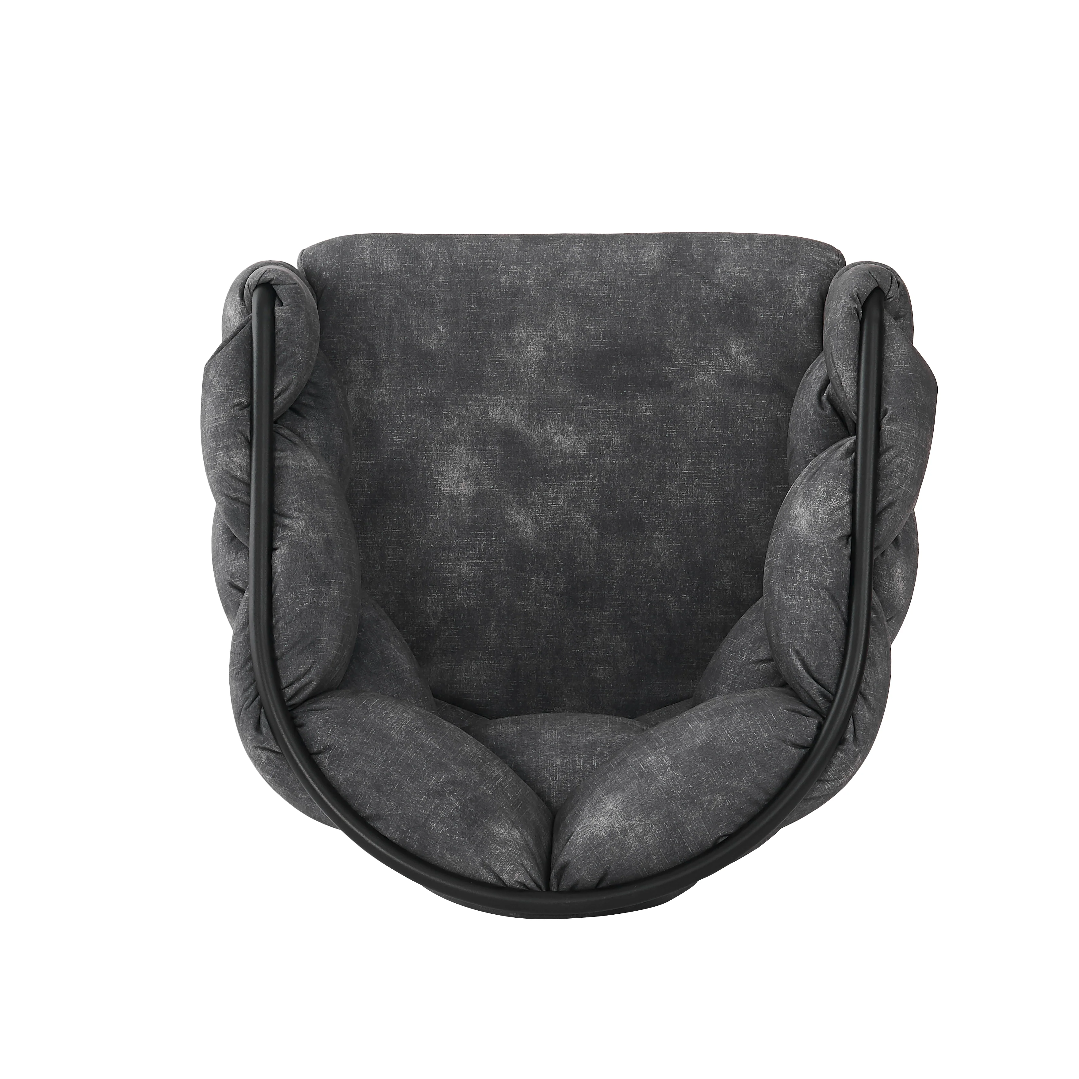Luxury Velvet Chairs (Set of 4) 360° Swivel Ergonomic Dining Grey - Image 9