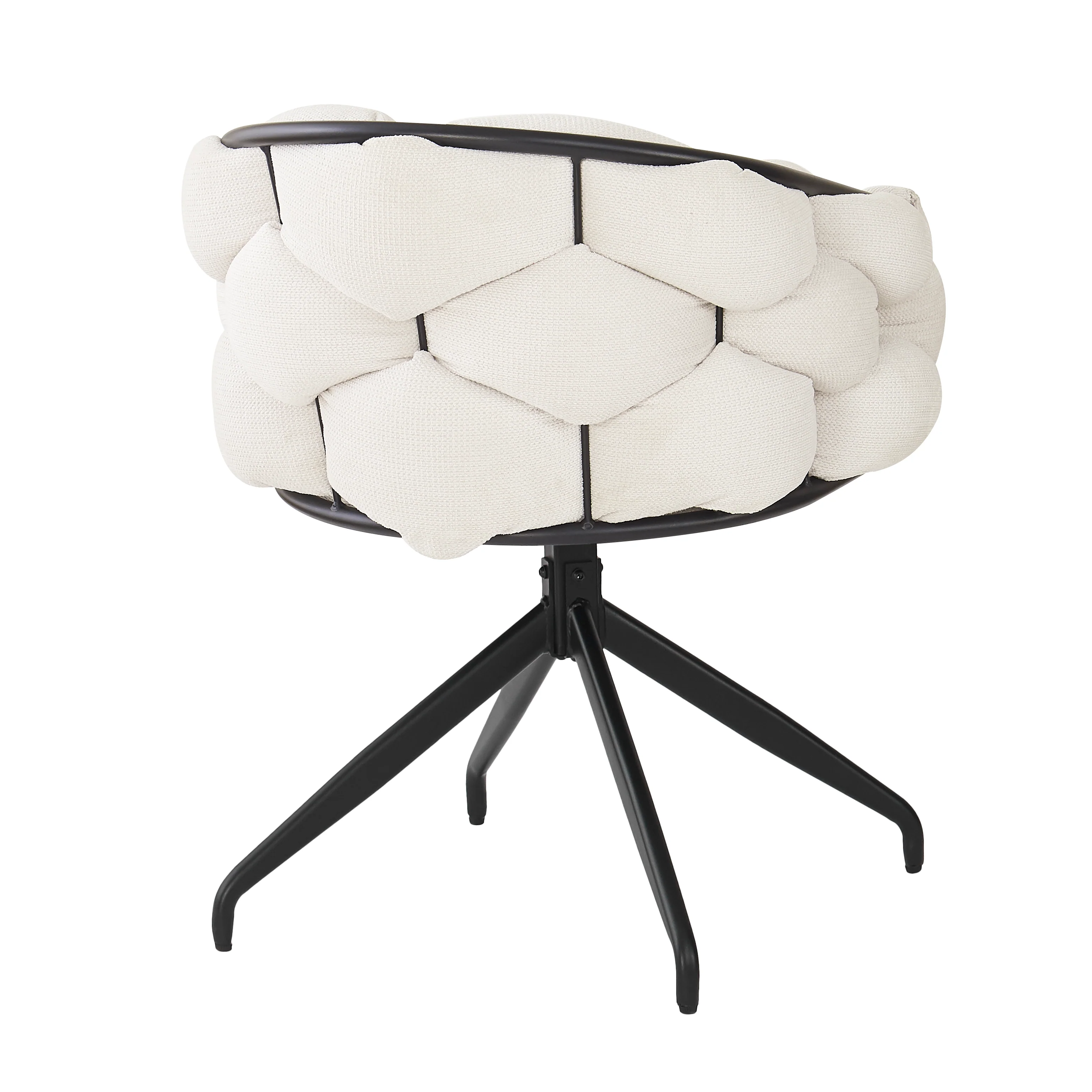 Luxury Velvet Chairs Set of 6 Swivel Ergonomic - Beige - Image 5