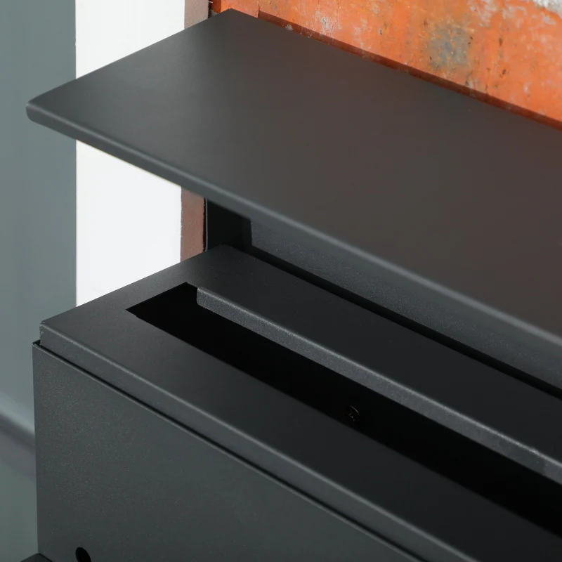 Mailbox with lid, 2 drainage holes, lock, steel grey - Image 6