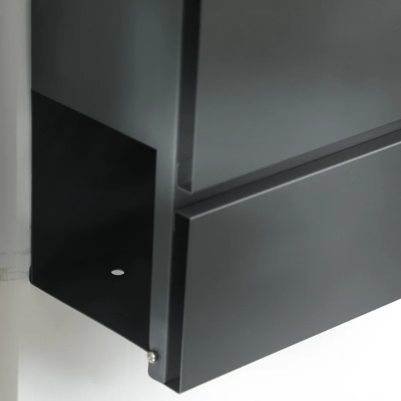 Mailbox with lid, 2 drainage holes, lock, steel grey - Image 7