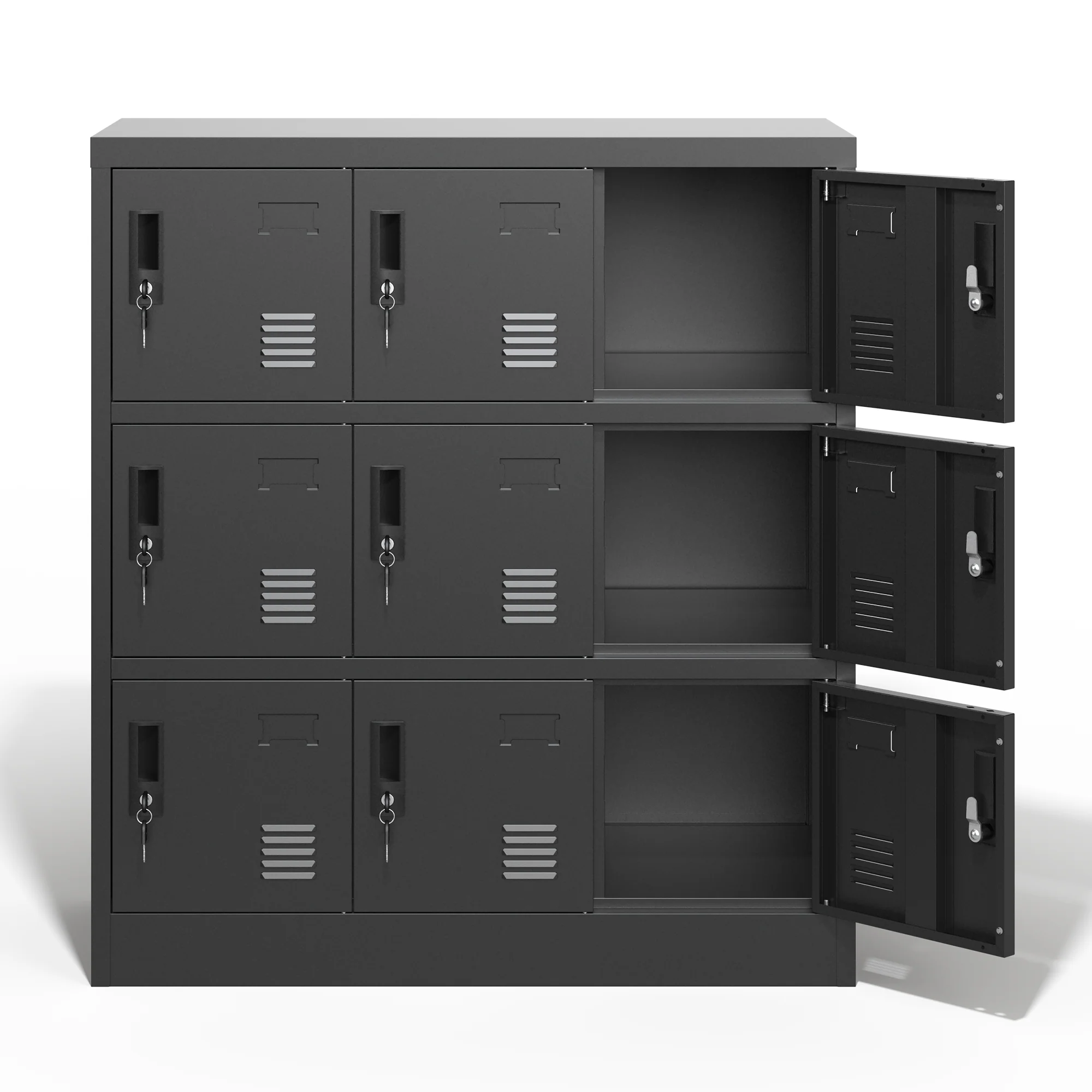 Metal Cabinets 9-Door Secure Storage Card Slot 100x90x40cm - Black - Image 10