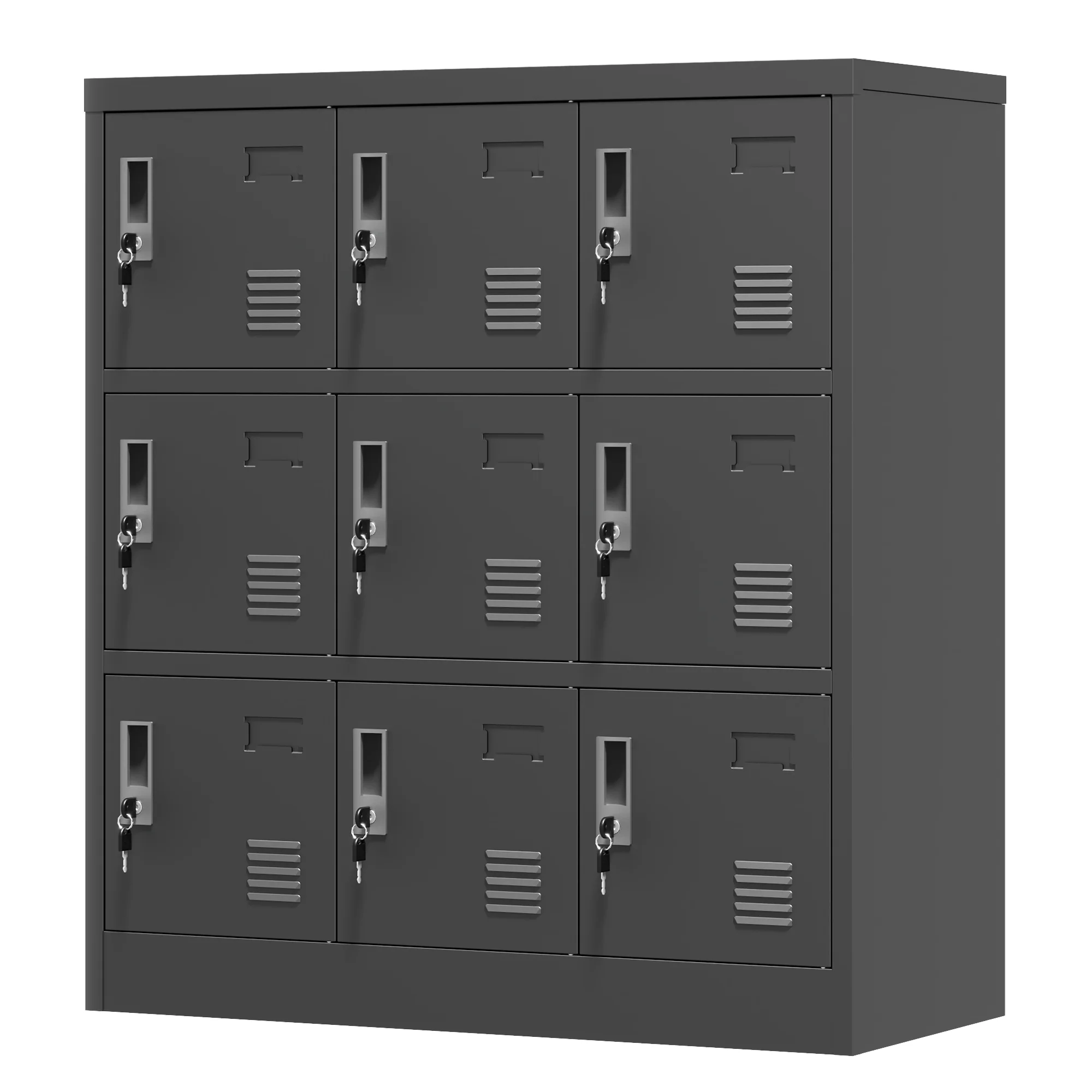 Metal Cabinets 9-Door Secure Storage Card Slot 100x90x40cm - Black - Image 9