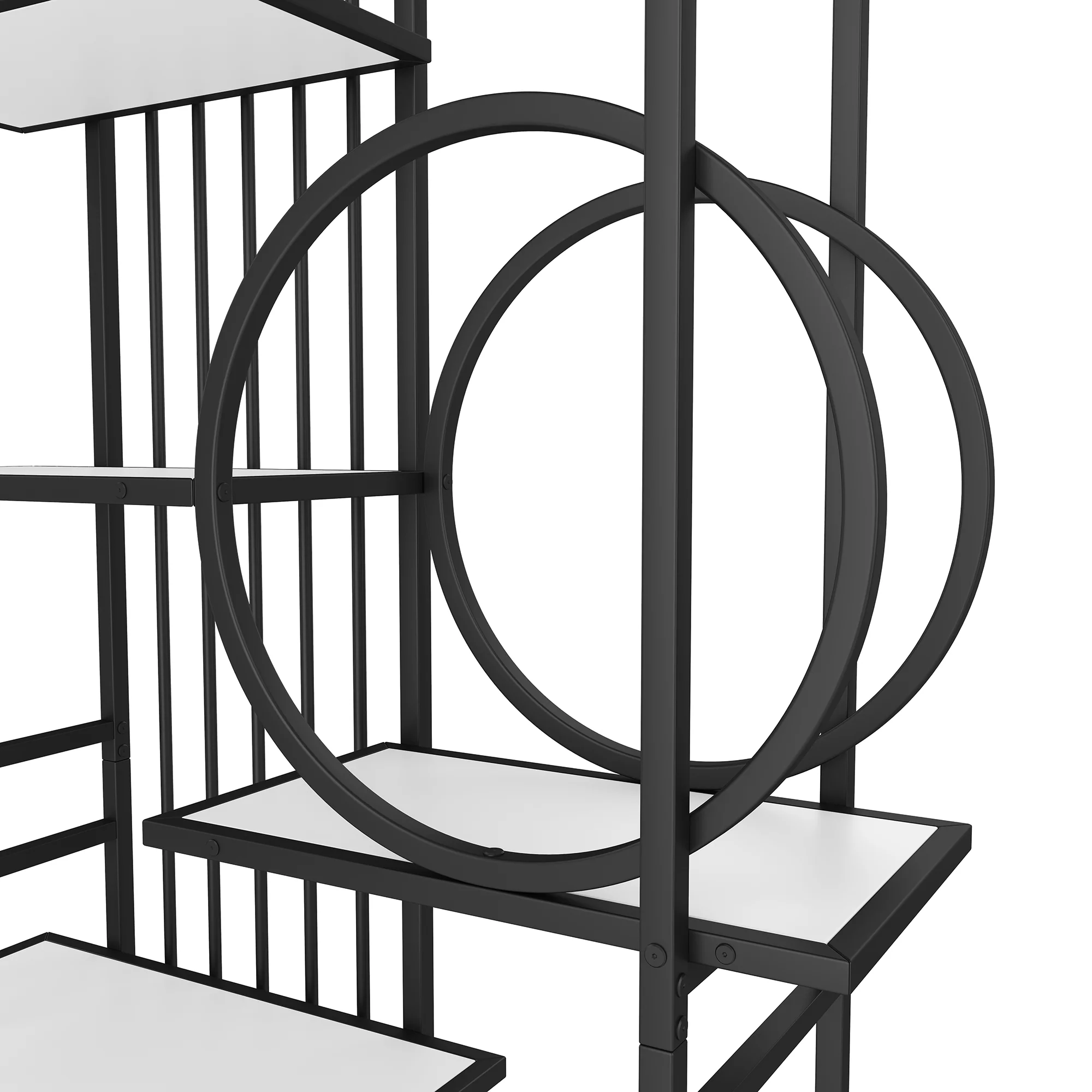 Metal Shelf 100x30x180cm Multi-Tier Modern Style - White/Black - Image 8