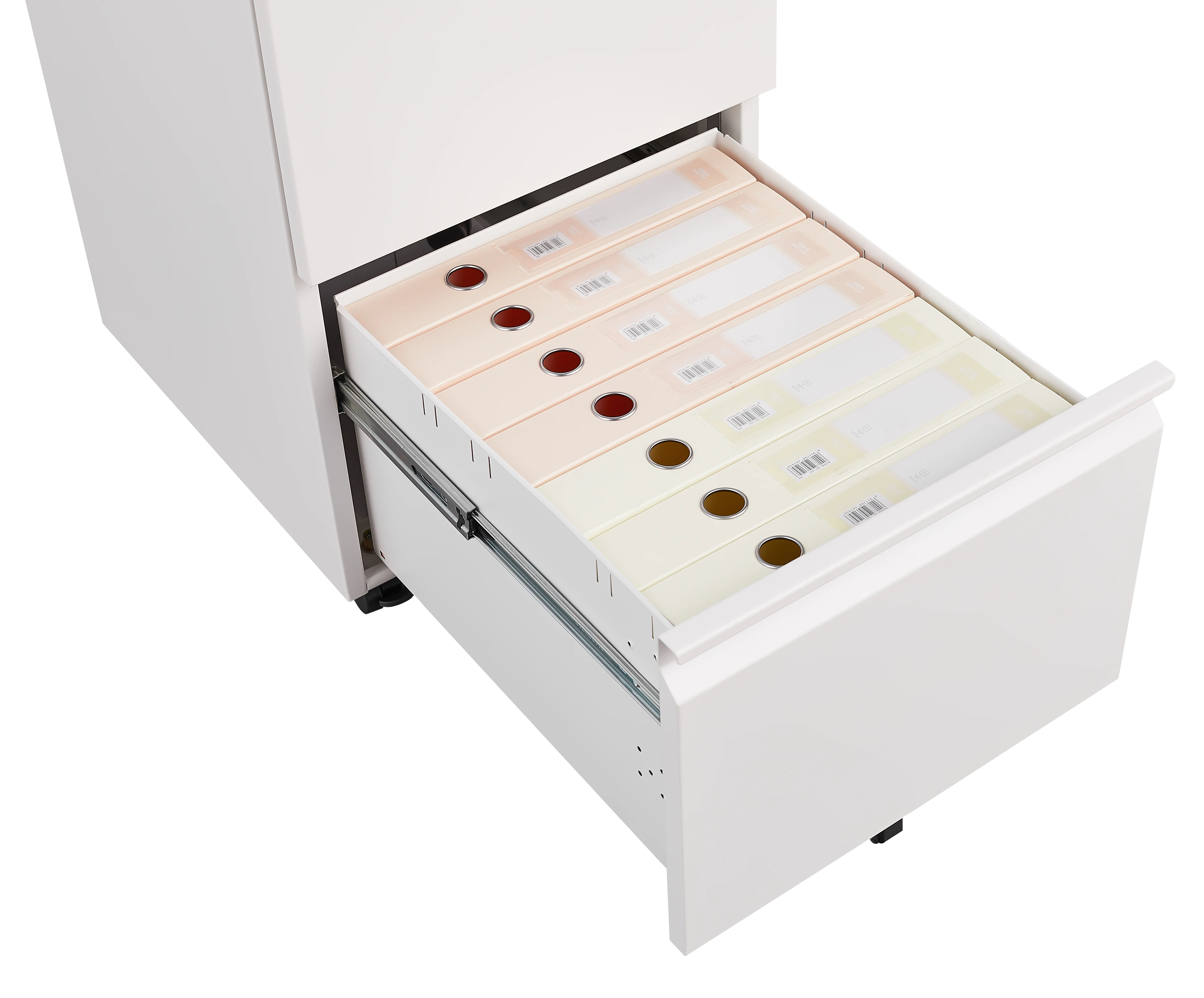 Mobile File Cabinet 2-Drawer with Lock Legal/Letter Size Steel - White - Image 5