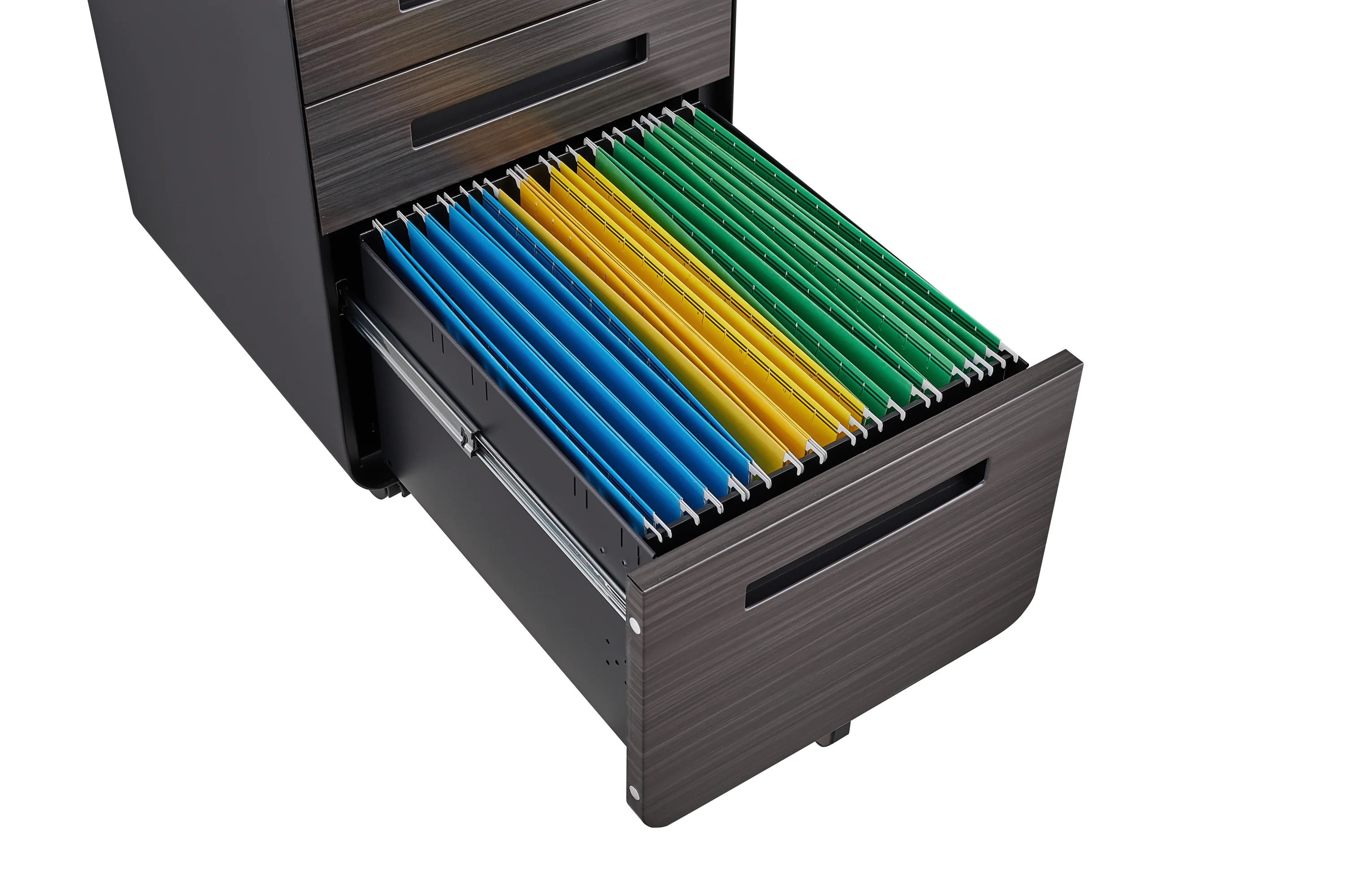 Mobile File Cabinet 3 Drawer Under Desk Anti-Tilt 5 Wheel - Black - Image 10