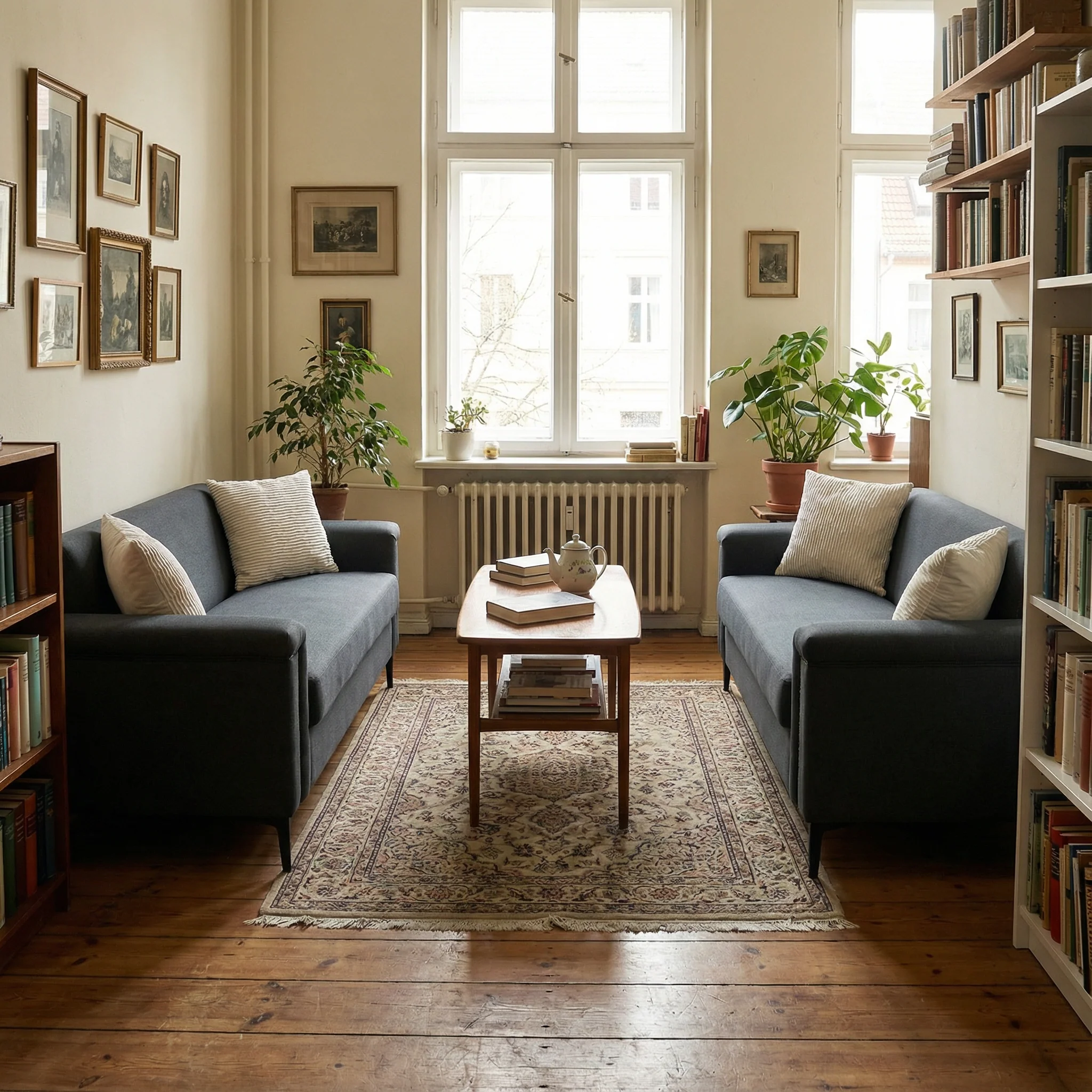 Modern 2-Seater Sofa Set, Space-Saving & Robust - Fabric - Image 3