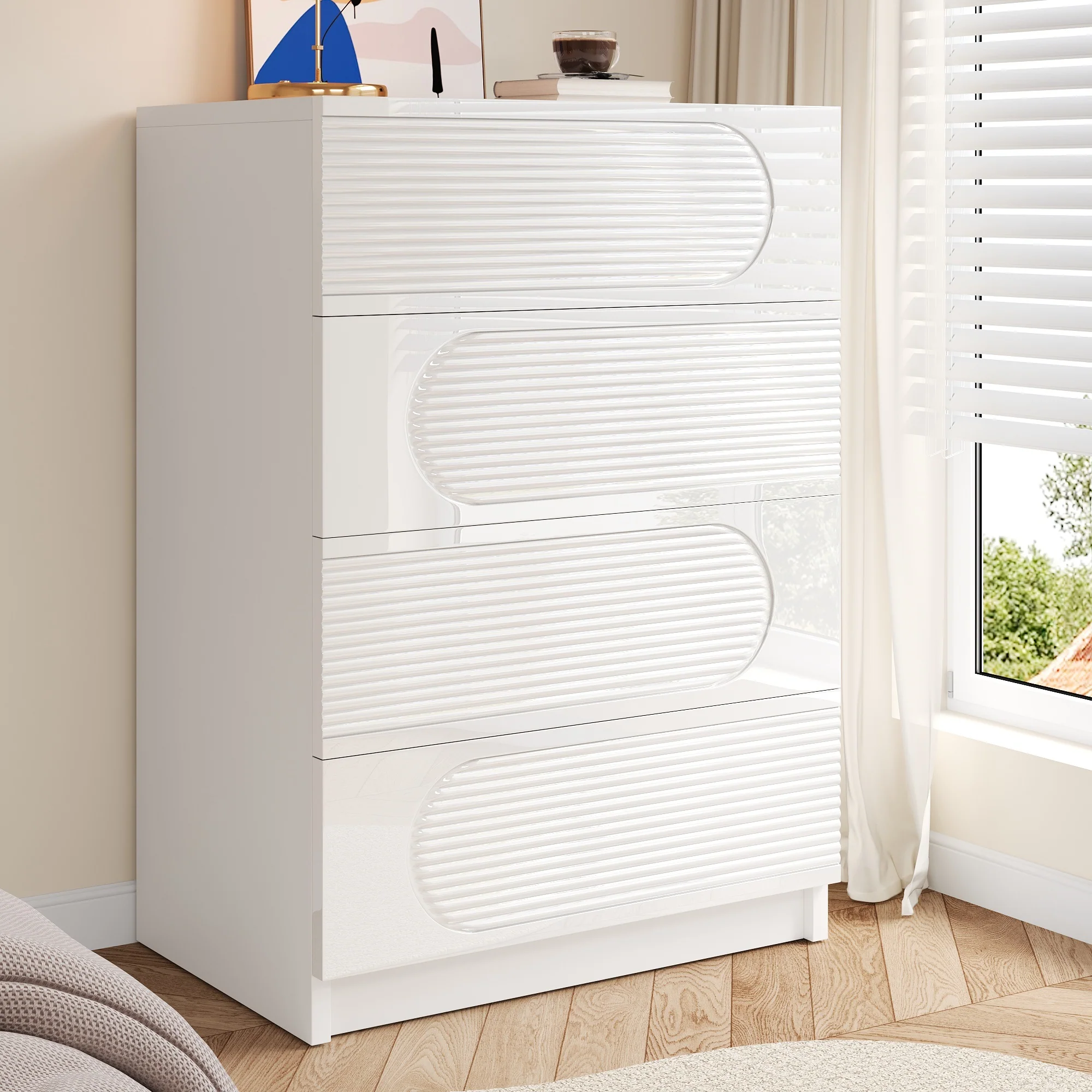 Modern 4-Drawer Storage Cabinet Full Extension Organizer - Image 10