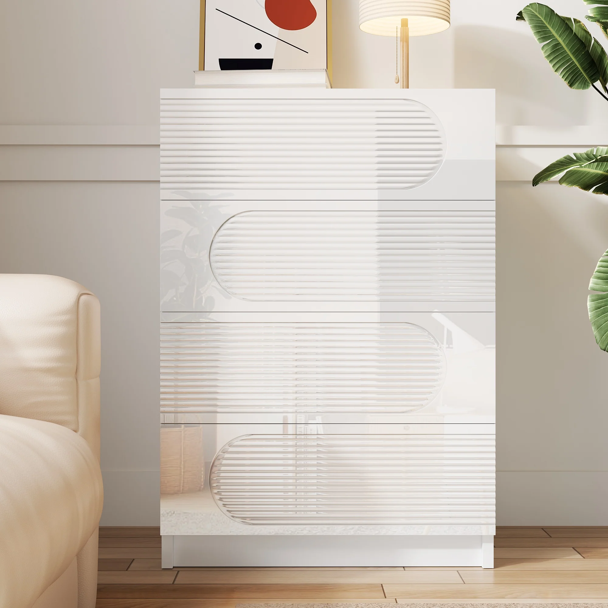 Modern 4-Drawer Storage Cabinet Full Extension Organizer - Image 3