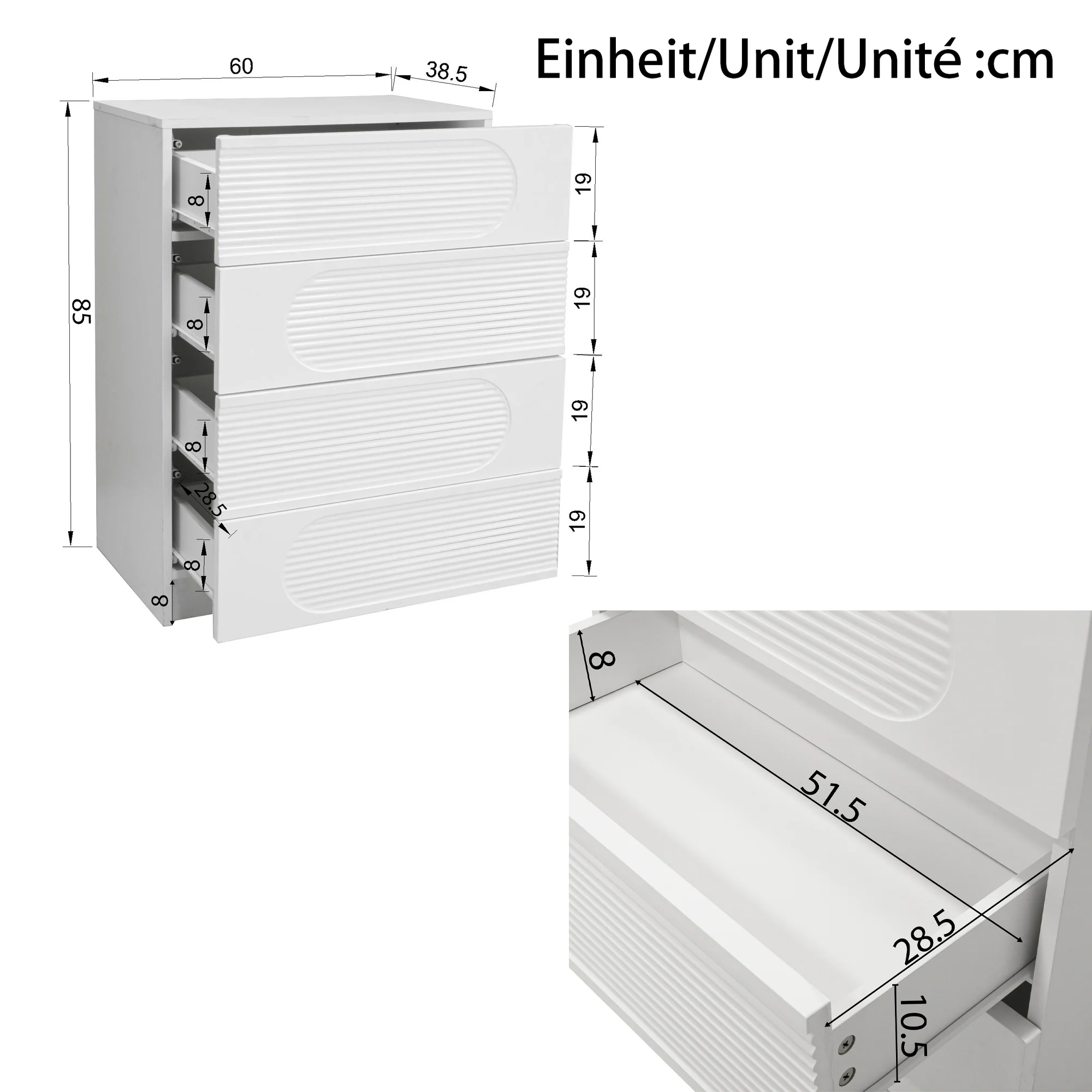 Modern 4-Drawer Storage Cabinet Full Extension Organizer - Image 6