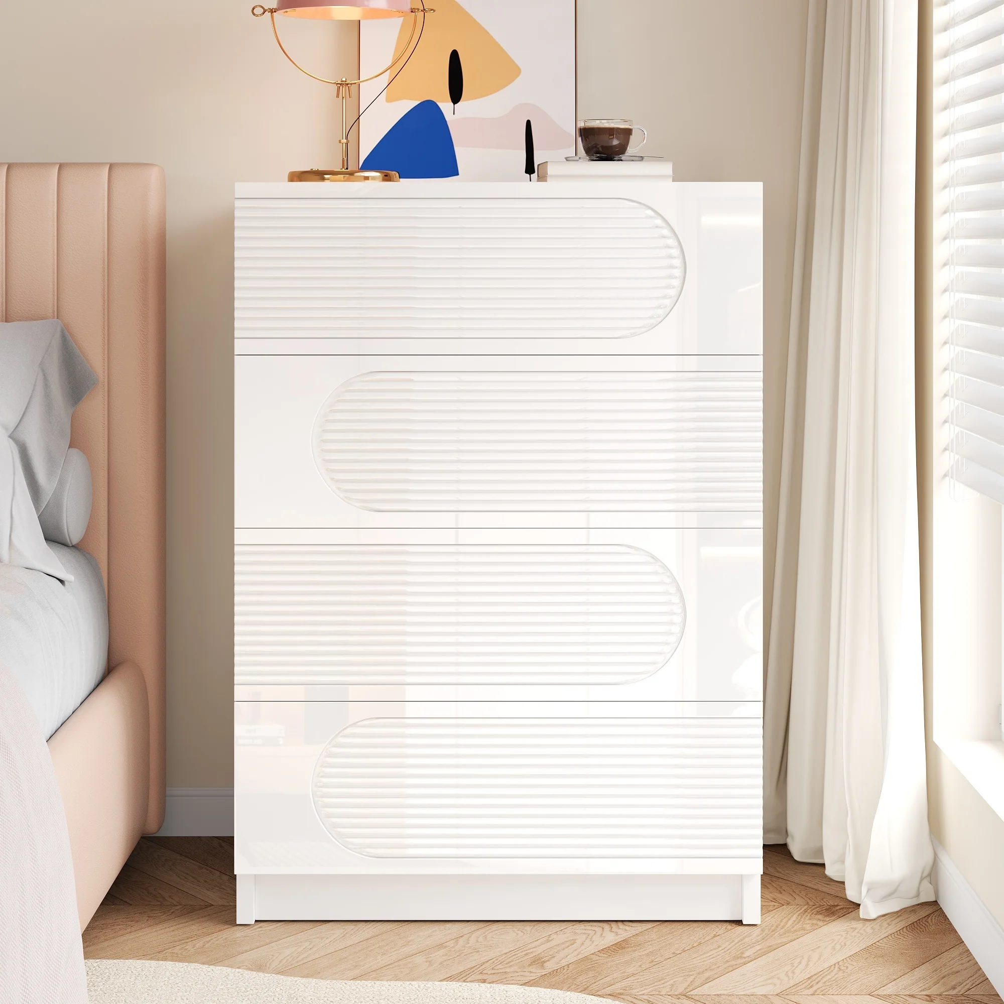 Modern 4-Drawer Storage Cabinet Full Extension Organizer - Image 8