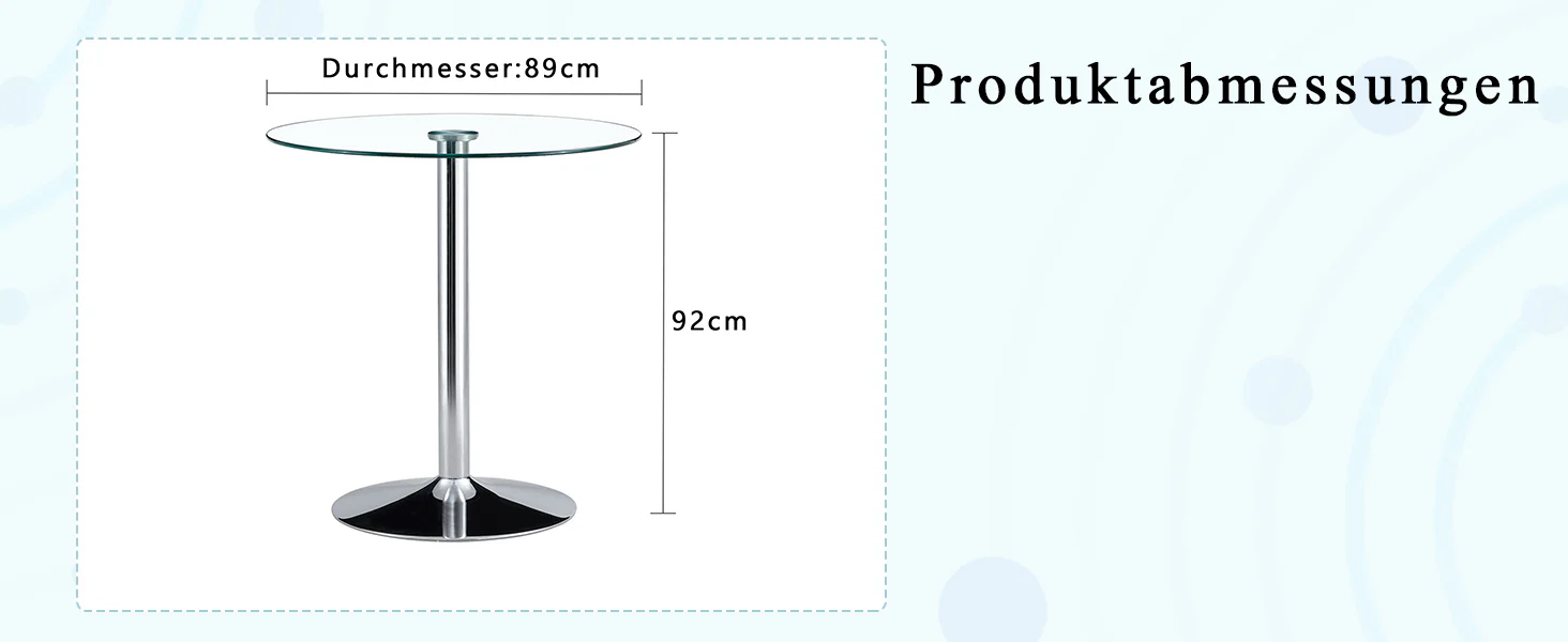 Modern Glass Beam Table Minimalist Ø89cm 92cm High - Image 8