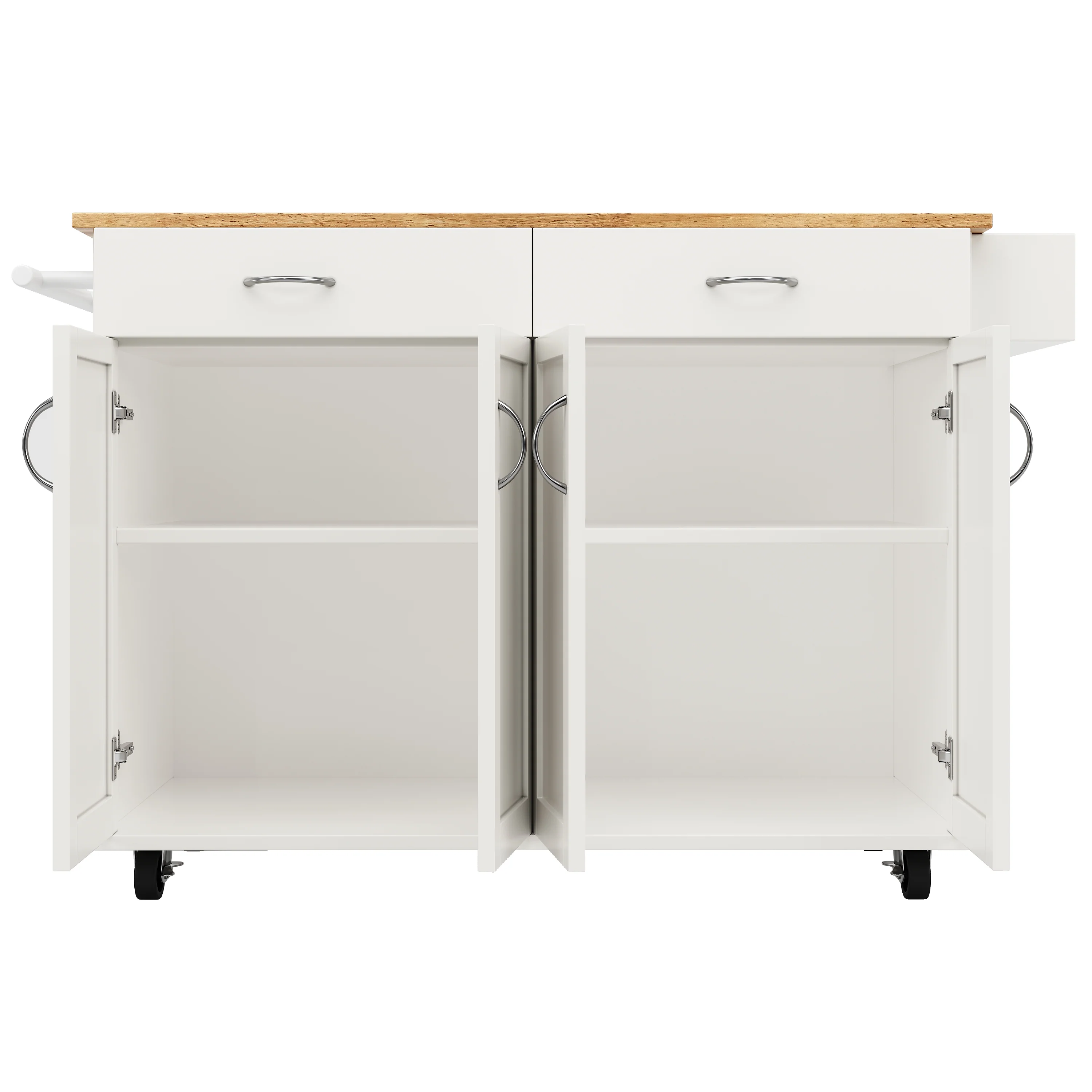 Modern Kitchen Island Dining Table Storage 106cm - White - Image 10