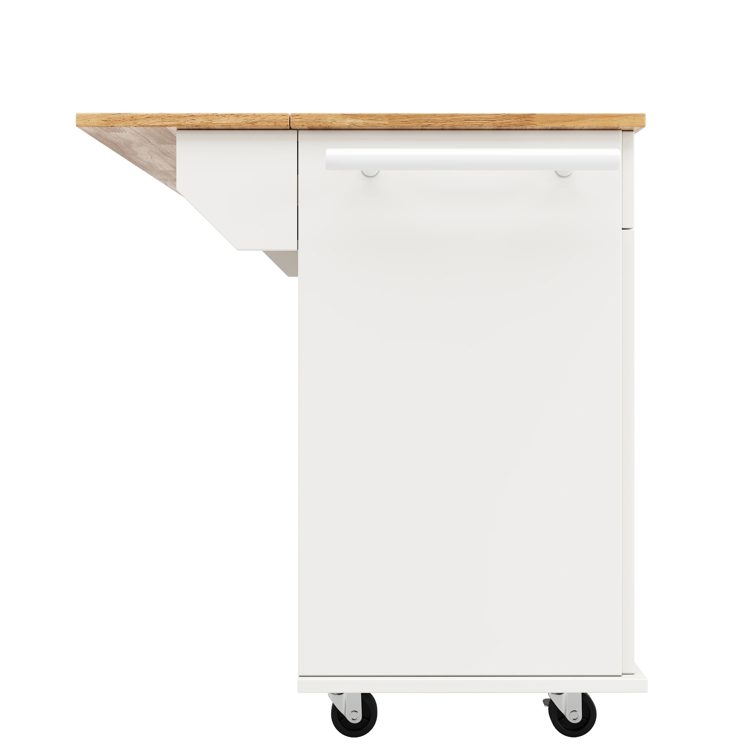 Modern Kitchen Island Dining Table Storage 106cm - White - Image 7