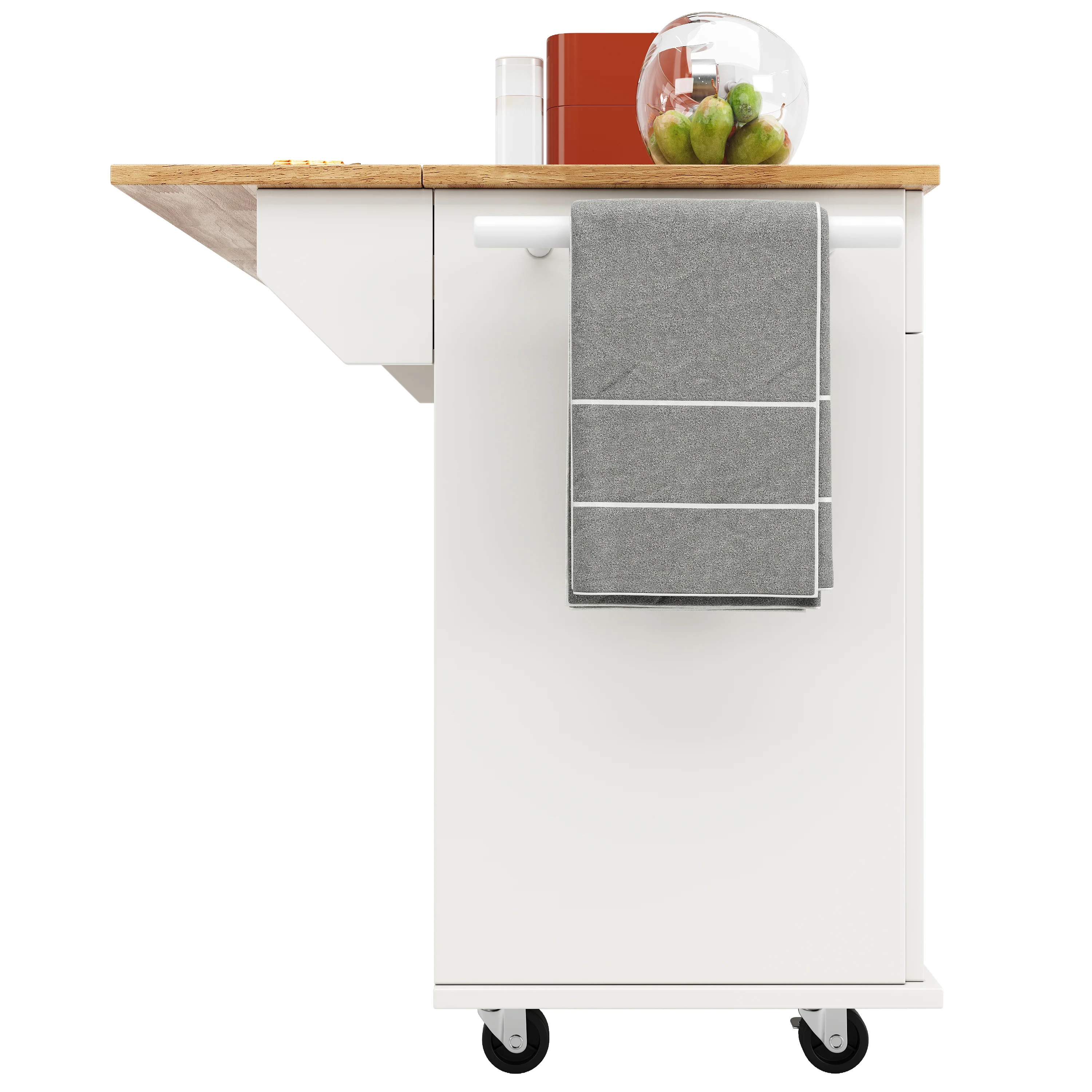 Modern Kitchen Island Dining Table Storage 106cm - White - Image 8
