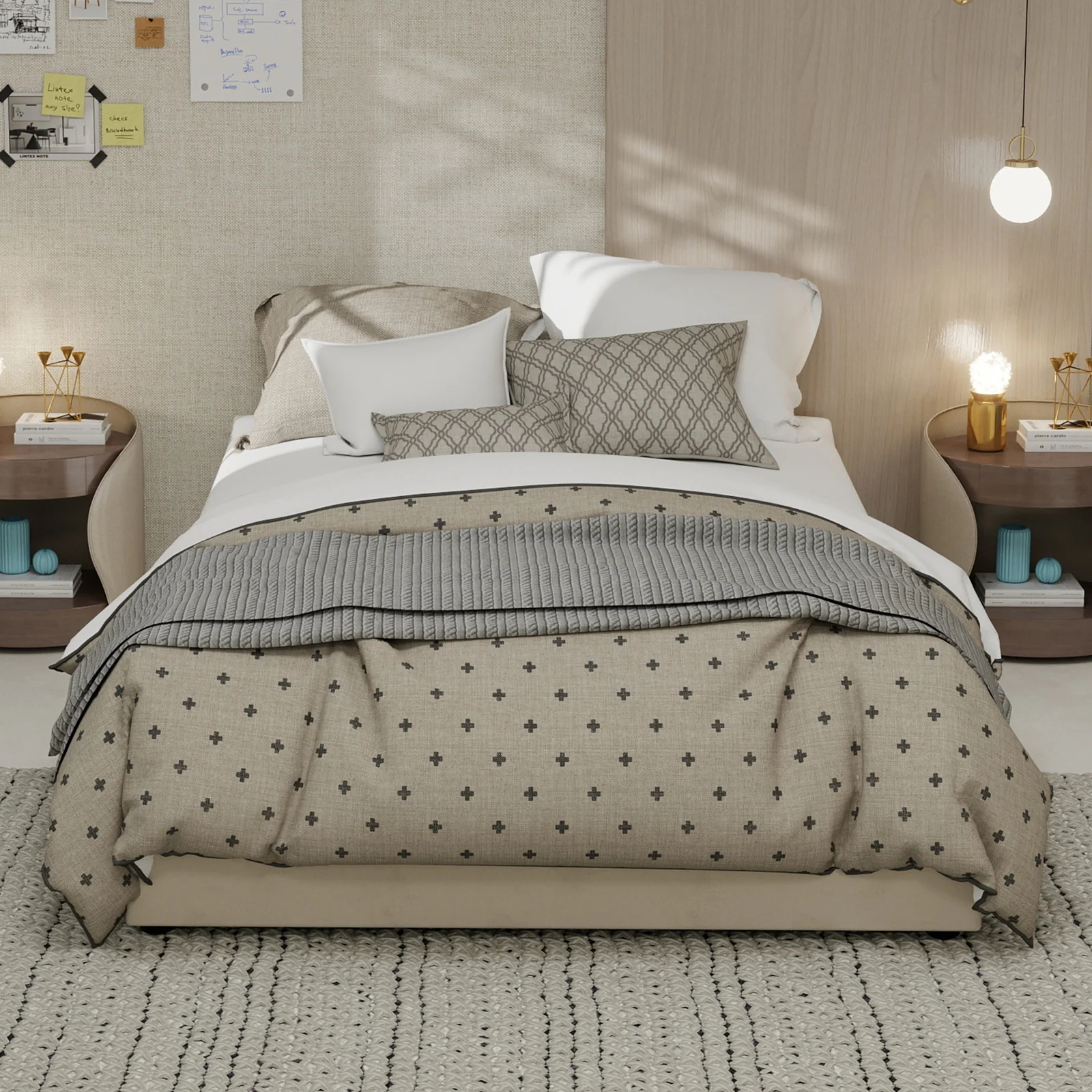 Modern Minimalist Bed Frame 140x200cm Hydraulic Storage - Beige Dutch Velvet - Image 2