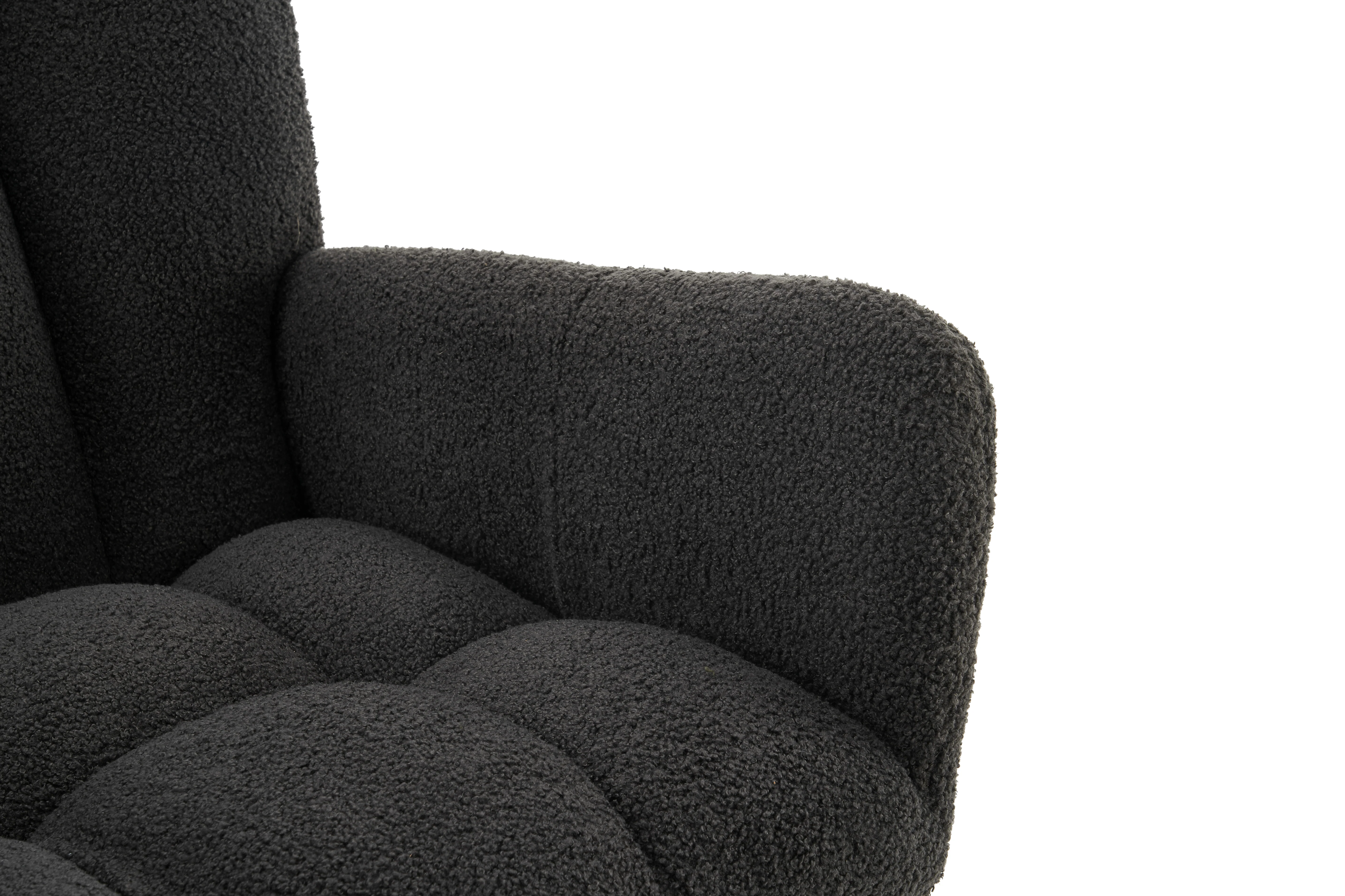 Modern Rocking Chair High Back Armrests - Grey - Image 8