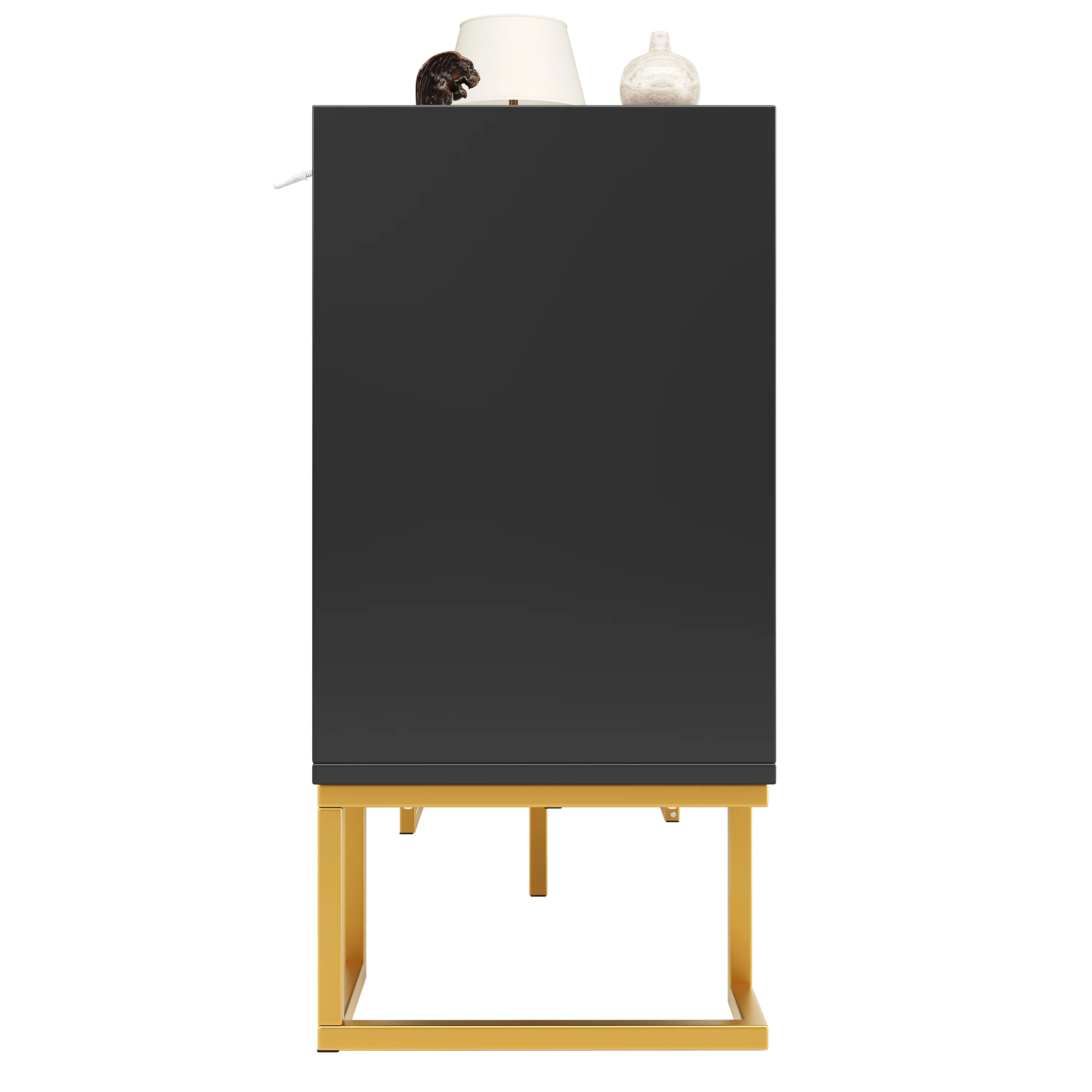 Modern Side Cabinet 140x40x80cm 4 Doors Adjustable Shelves - Blue/Black - Image 8