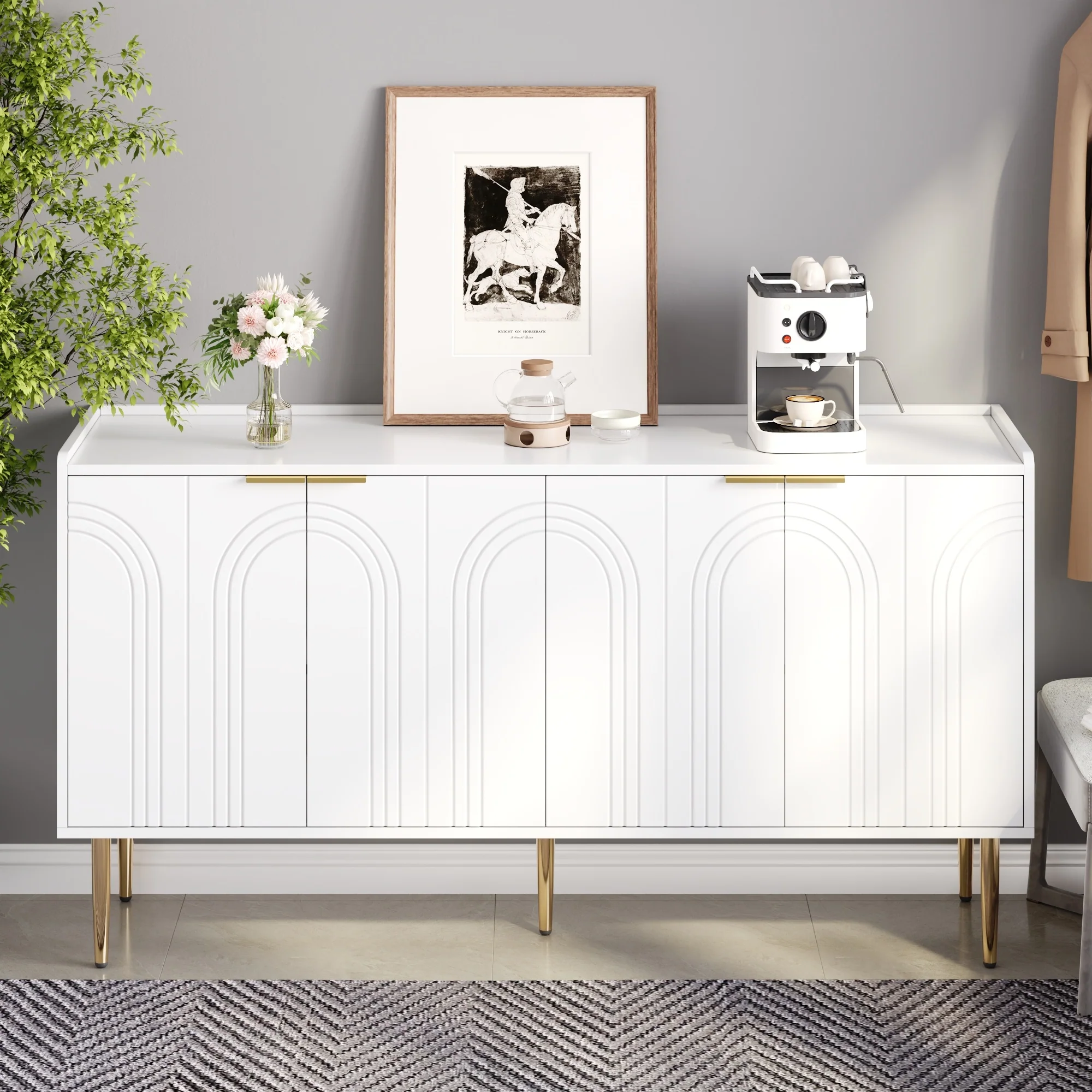 Modern Sideboard Buffet Storage Cabinet 140x38x75cm