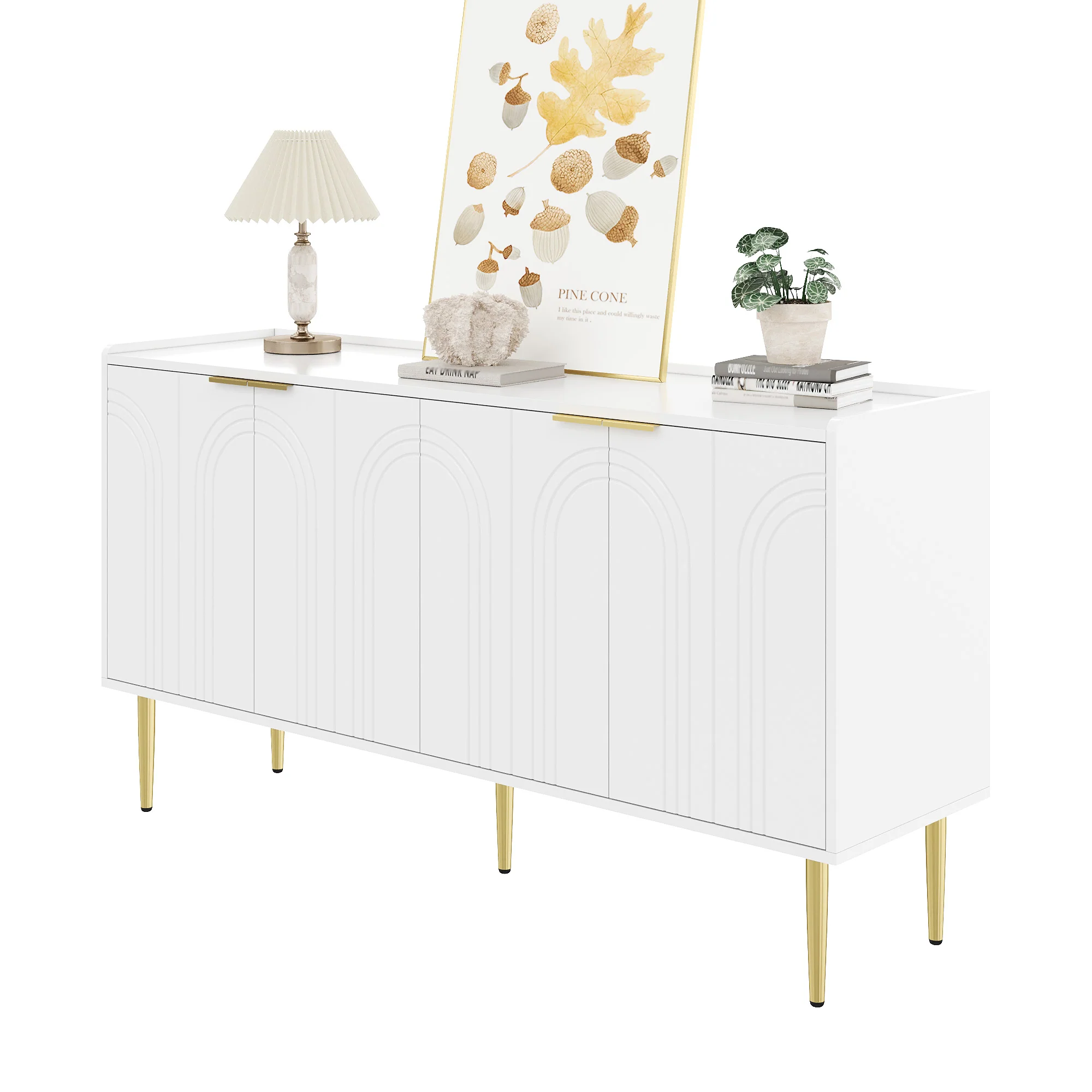 Modern Sideboard Buffet Storage Cabinet 140x38x75cm - Image 2