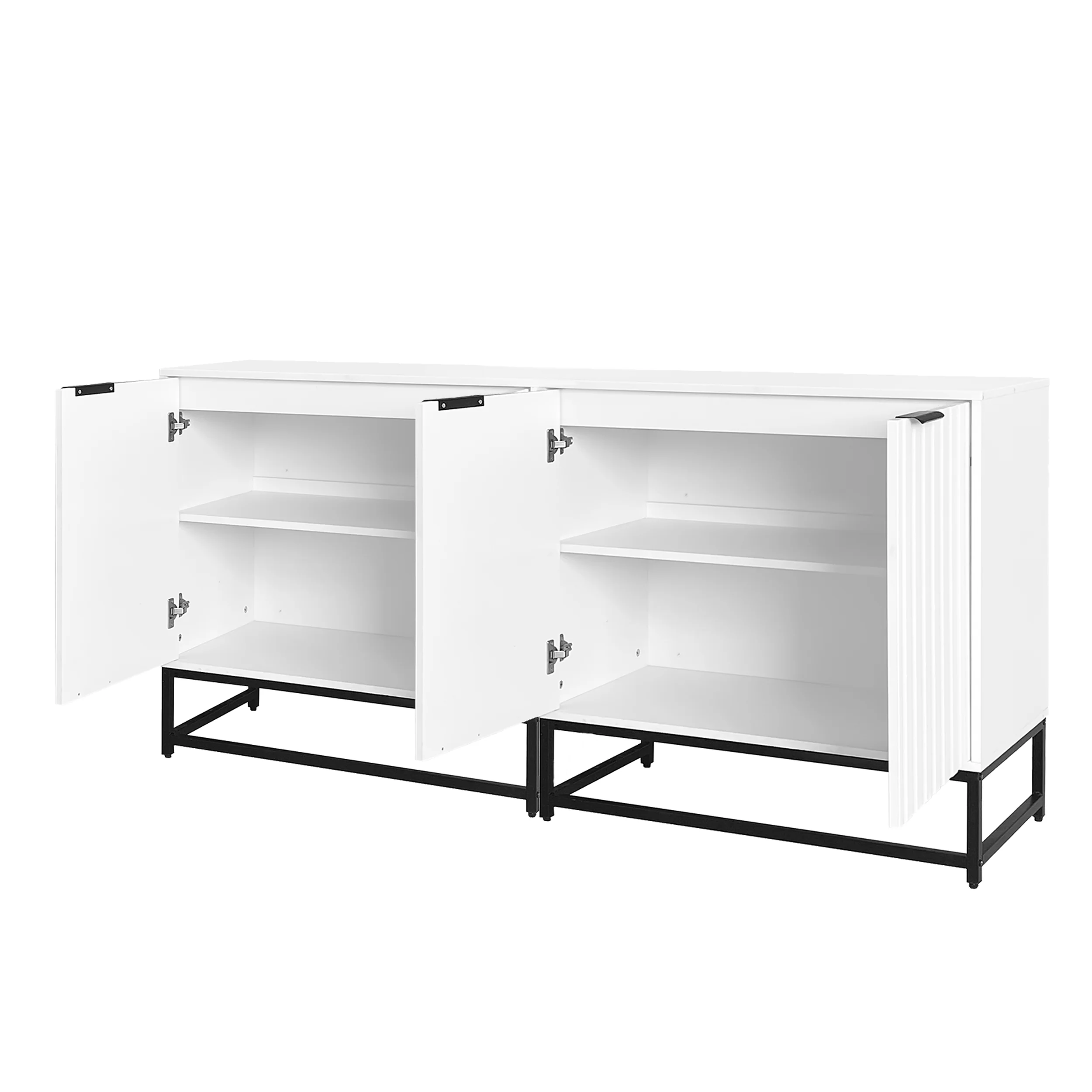 Modern Sideboard Chest of Drawers with 2 Doors, Standing Storage Cabinet, Metal Handles and Frame Legs - Image 5