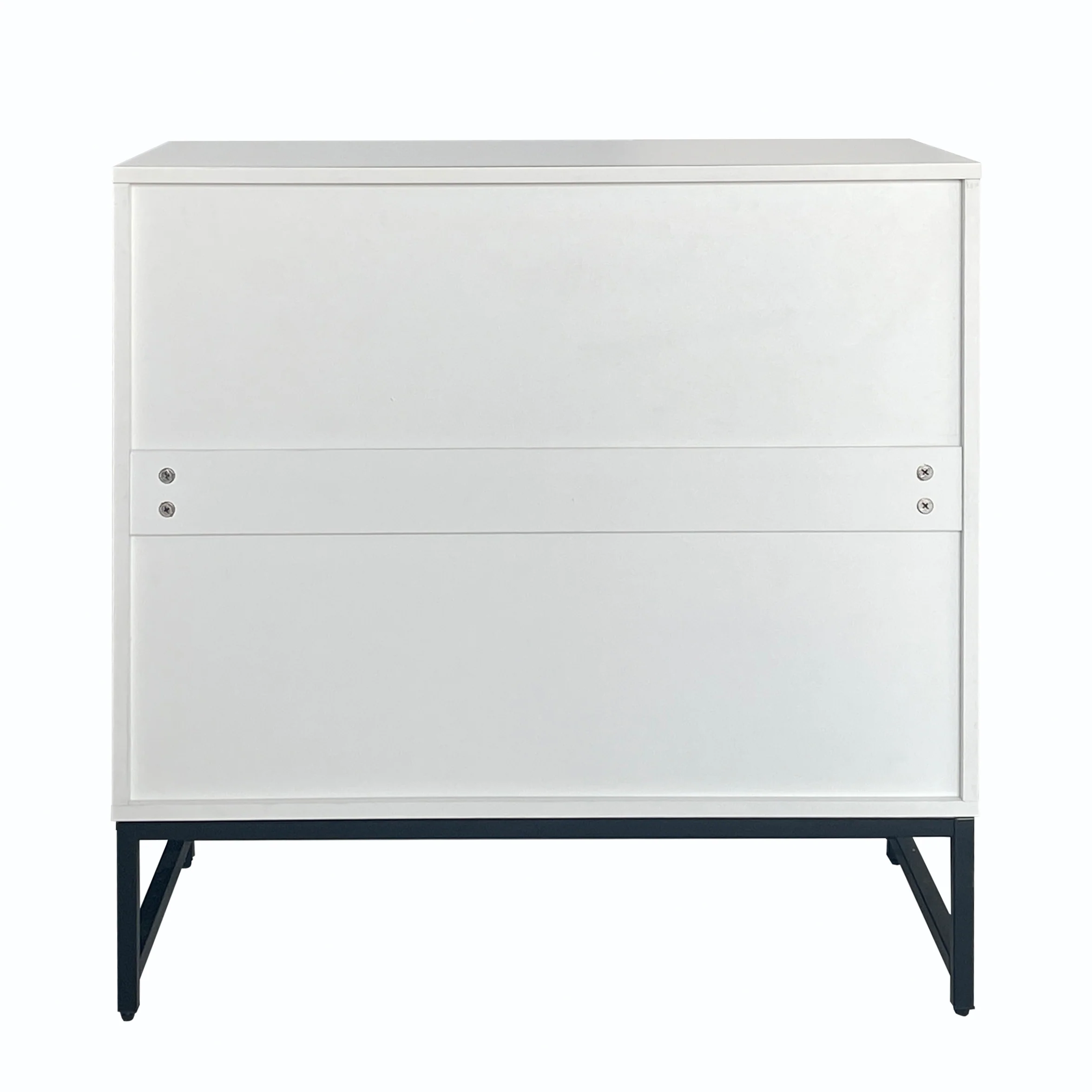 Modern sideboard chest of drawers with 2 doors, standing storage cabinet with metal handles and frame legs, vacuum forming - Image 8