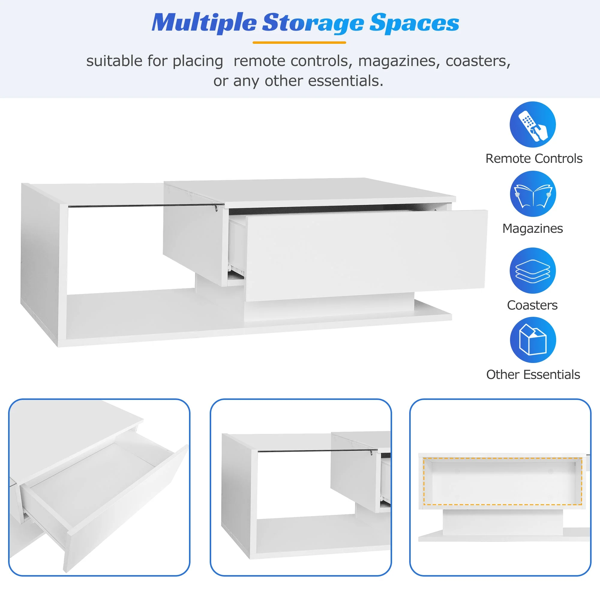 Modern TV Cabinet: Stylish, Elegant, High-Gloss White, Wood Look - Image 3