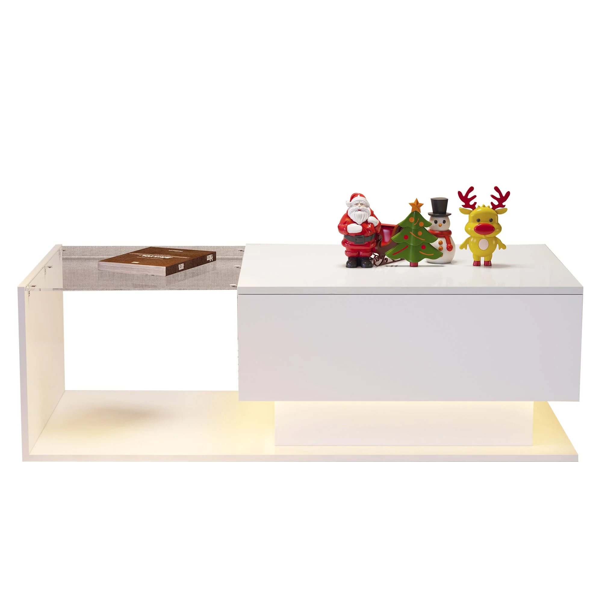Modern TV Cabinet: Stylish, Elegant, High-Gloss White, Wood Look - Image 4