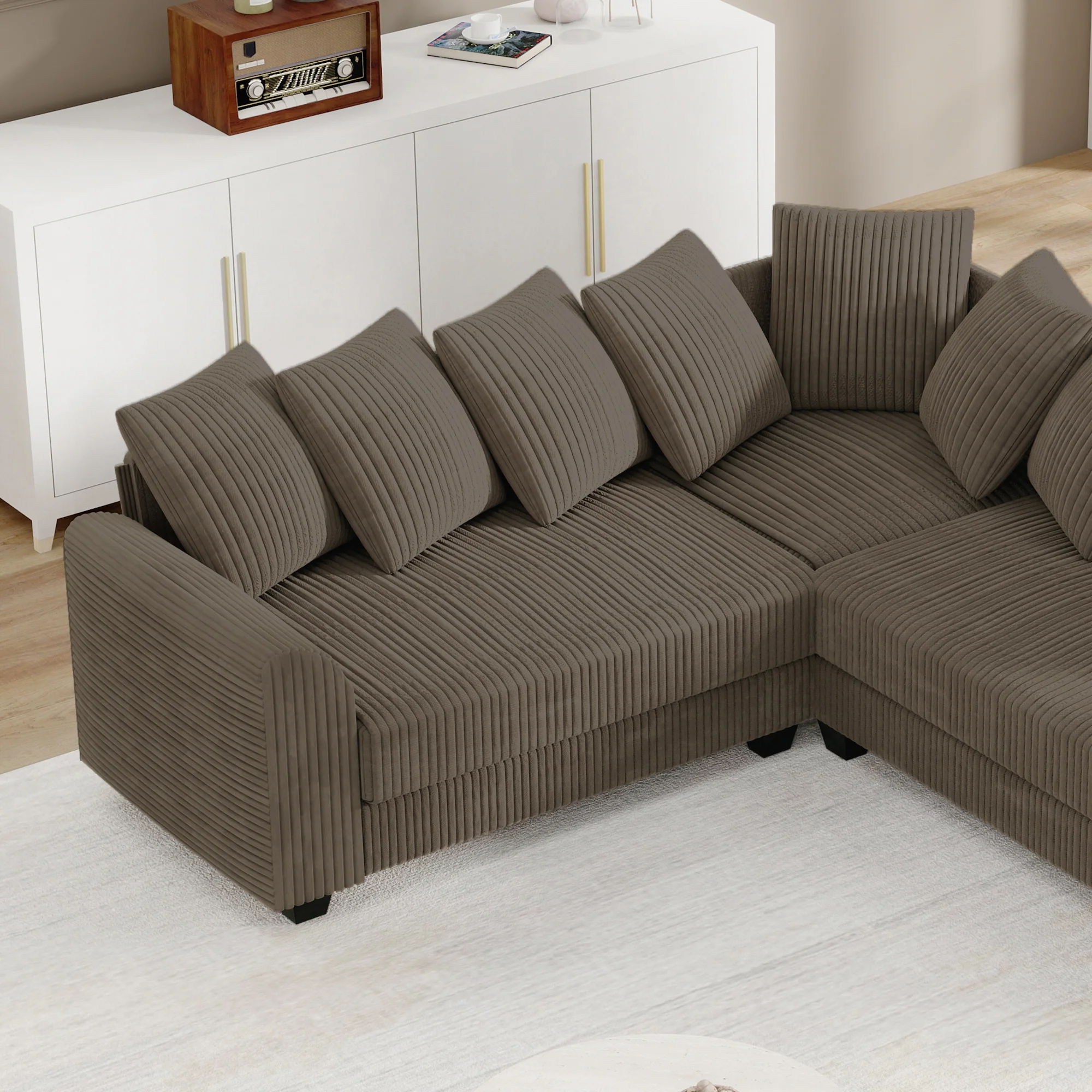 Modular Combination Sofa L-Shaped Corner with Movable Cushions - Image 10