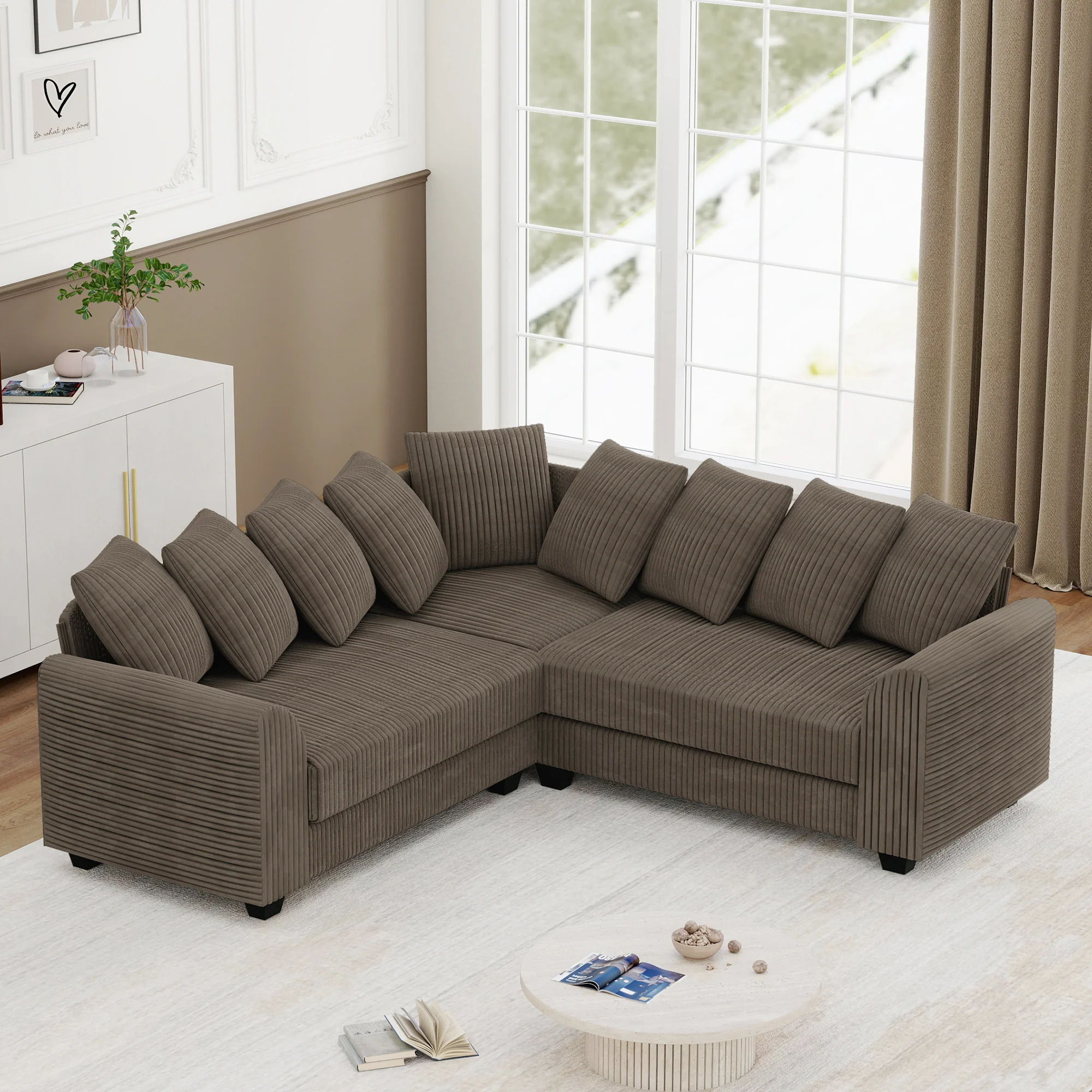 Modular Combination Sofa L-Shaped Corner with Movable Cushions - Image 3