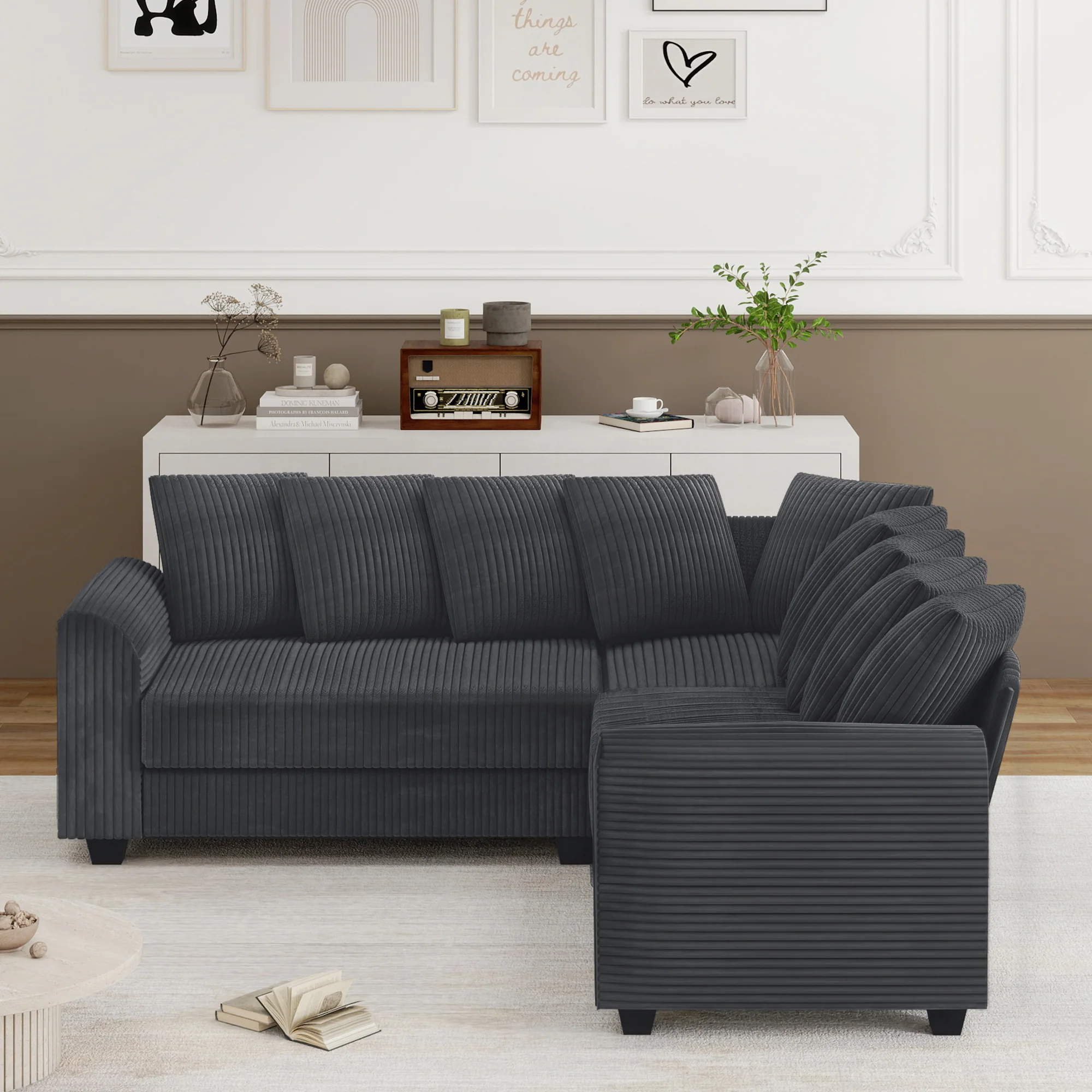 Modular L-Shaped Combination Sofa Repositionable Cushions - Image 2