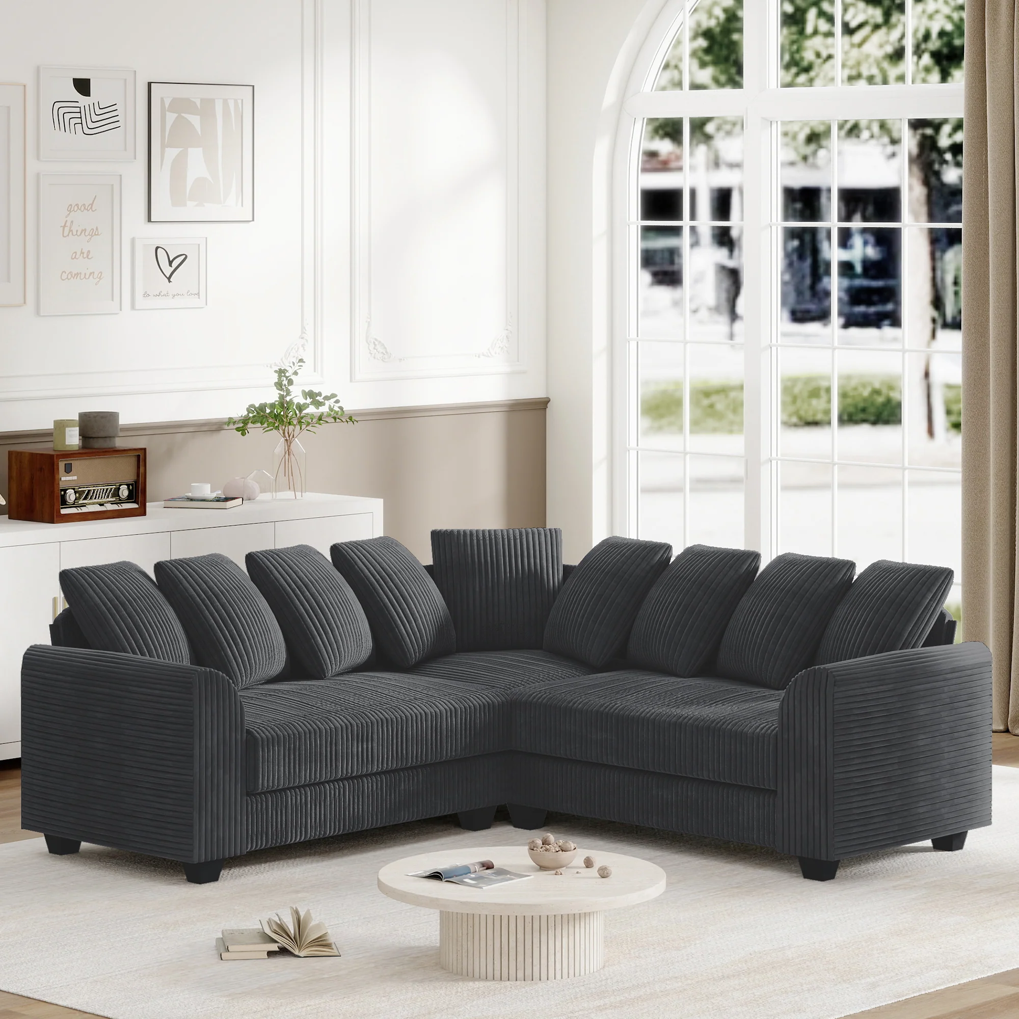 Modular L-Shaped Combination Sofa Repositionable Cushions - Image 4