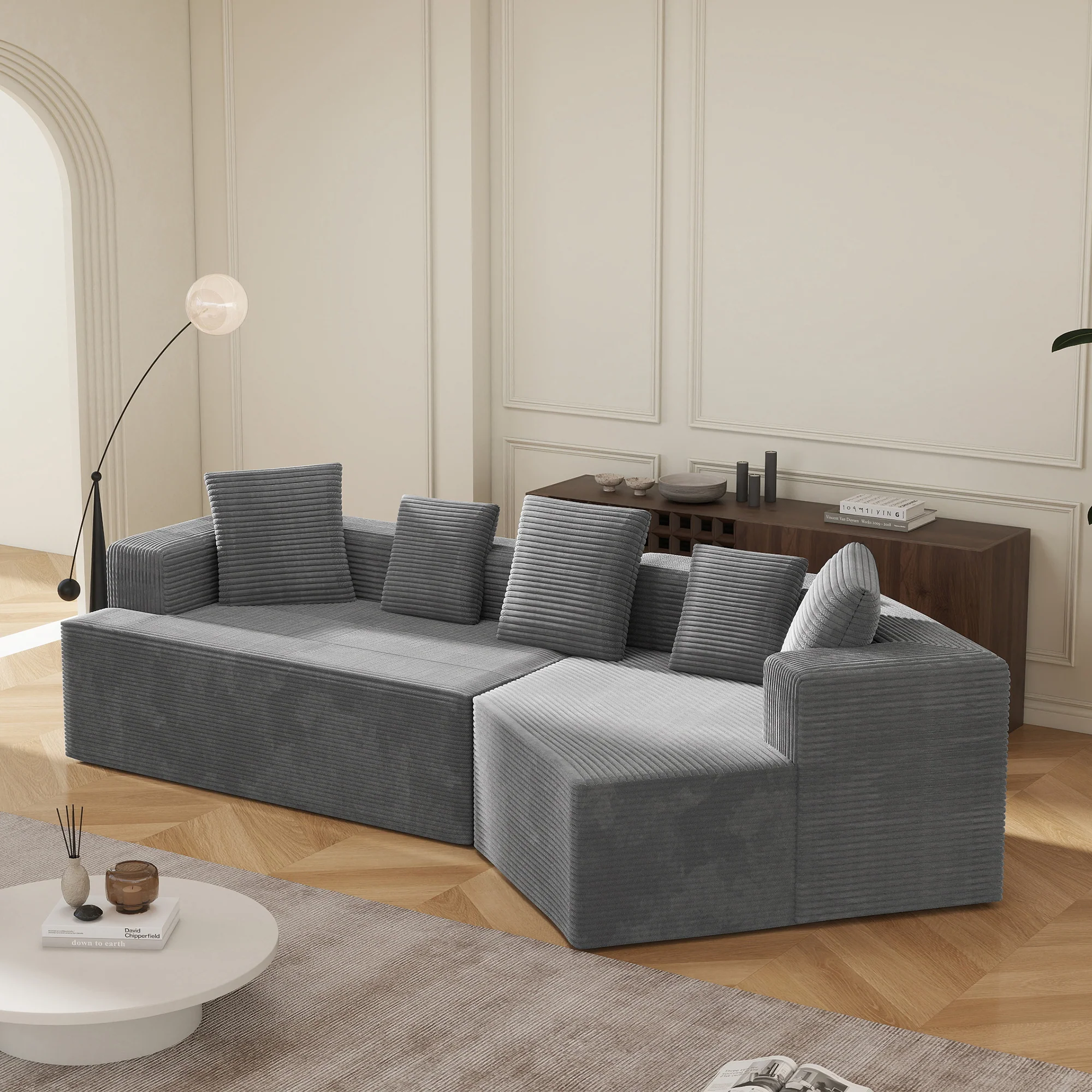 Modular Sofa 312cm Cloud Design No Assembly - Comfort Fabric