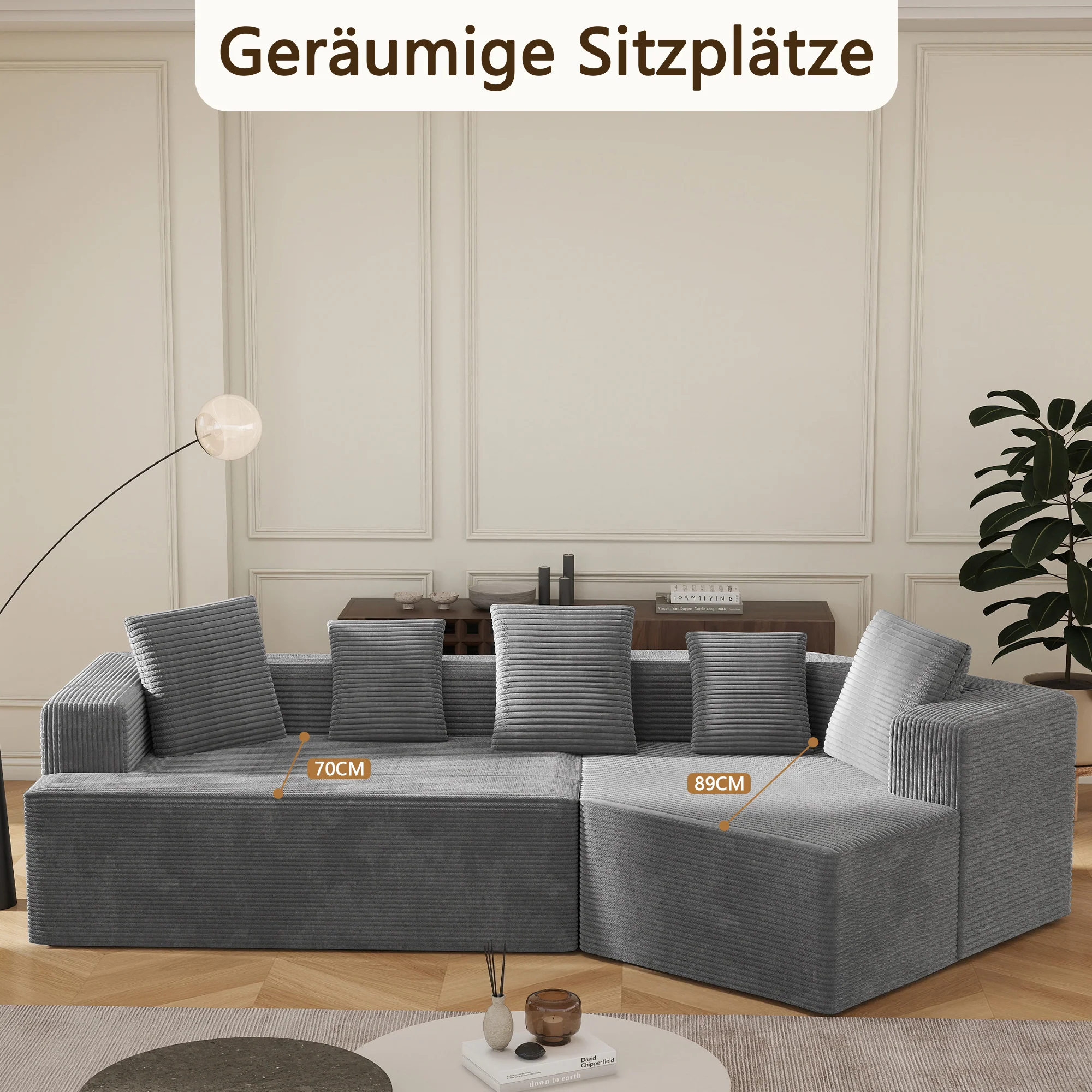 Modular Sofa 312cm Cloud Design No Assembly - Comfort Fabric - Image 5