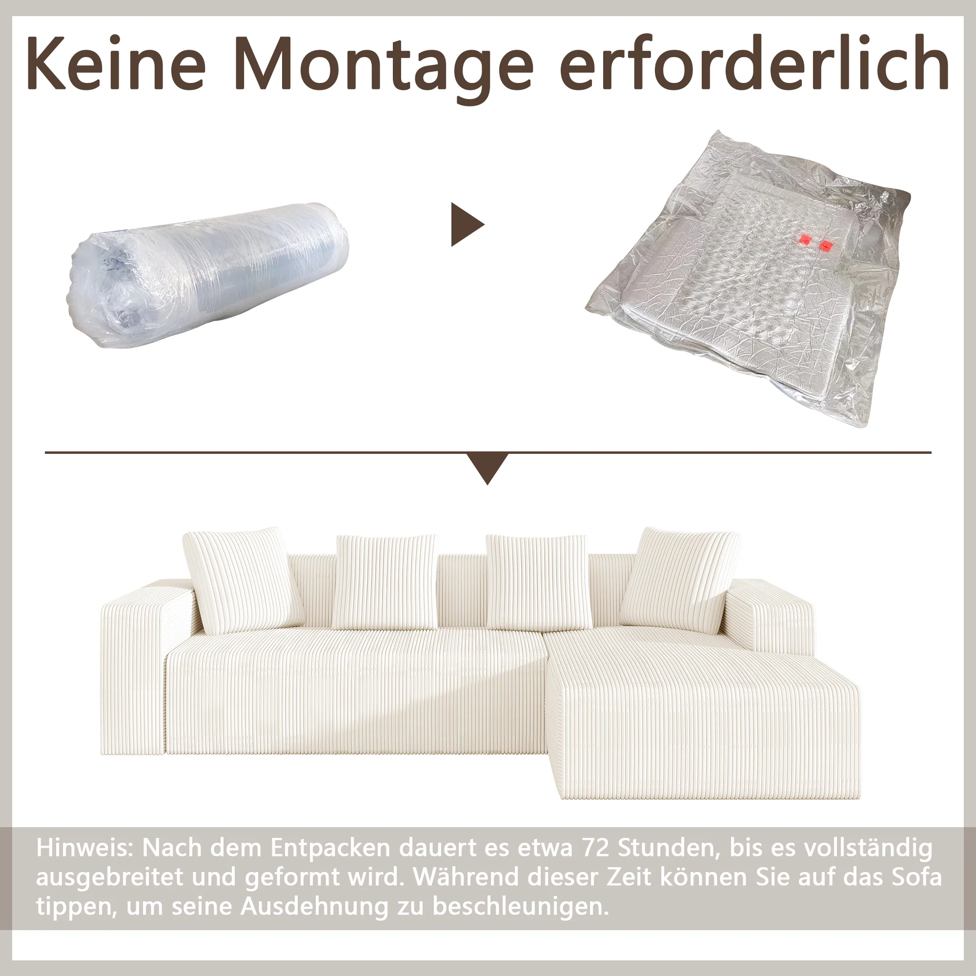 Modular Sofa Cloud Combination L-Shaped Chaise Deep Seats - Upholstered - Image 5