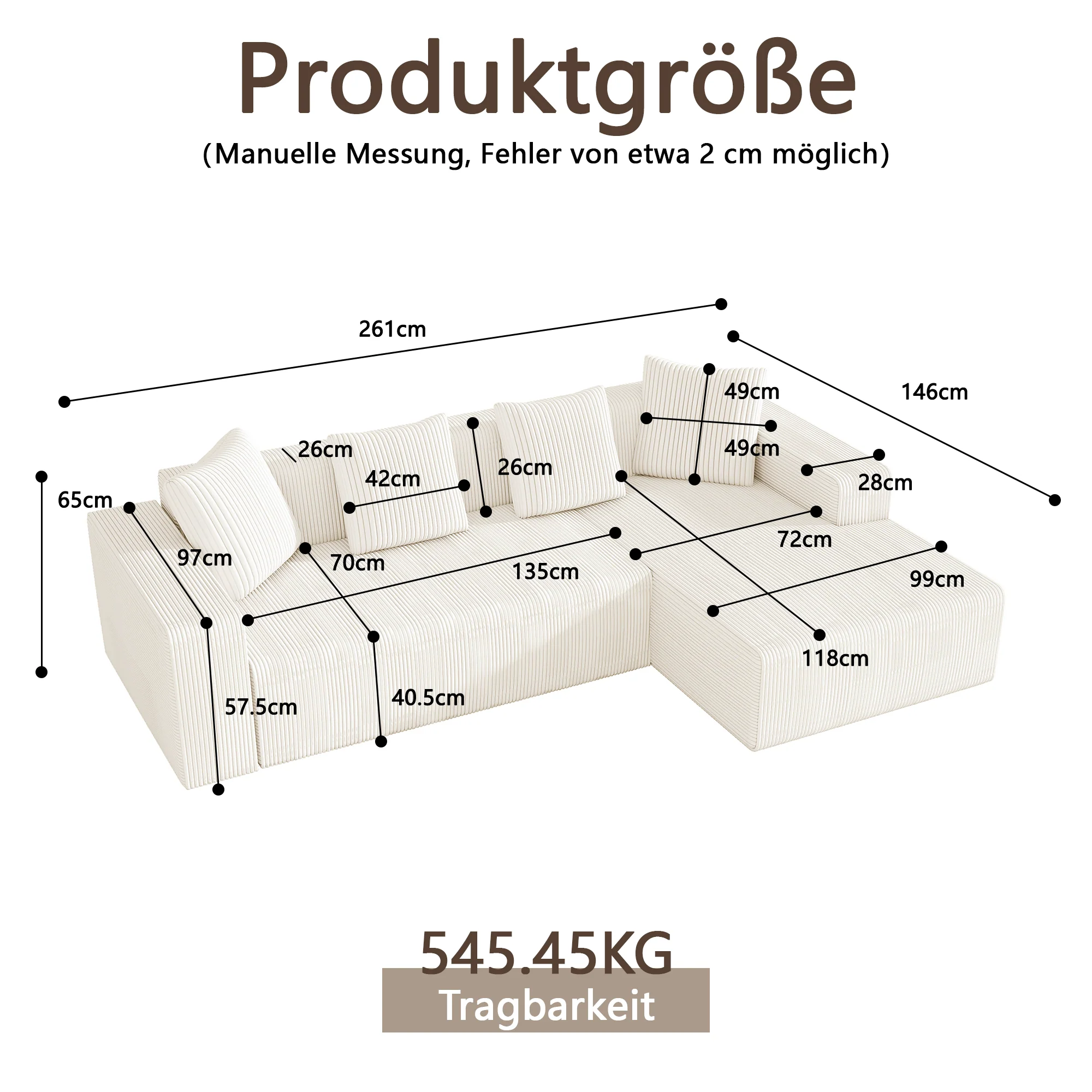 Modular Sofa Cloud Combination L-Shaped Chaise Deep Seats - Upholstered - Image 6