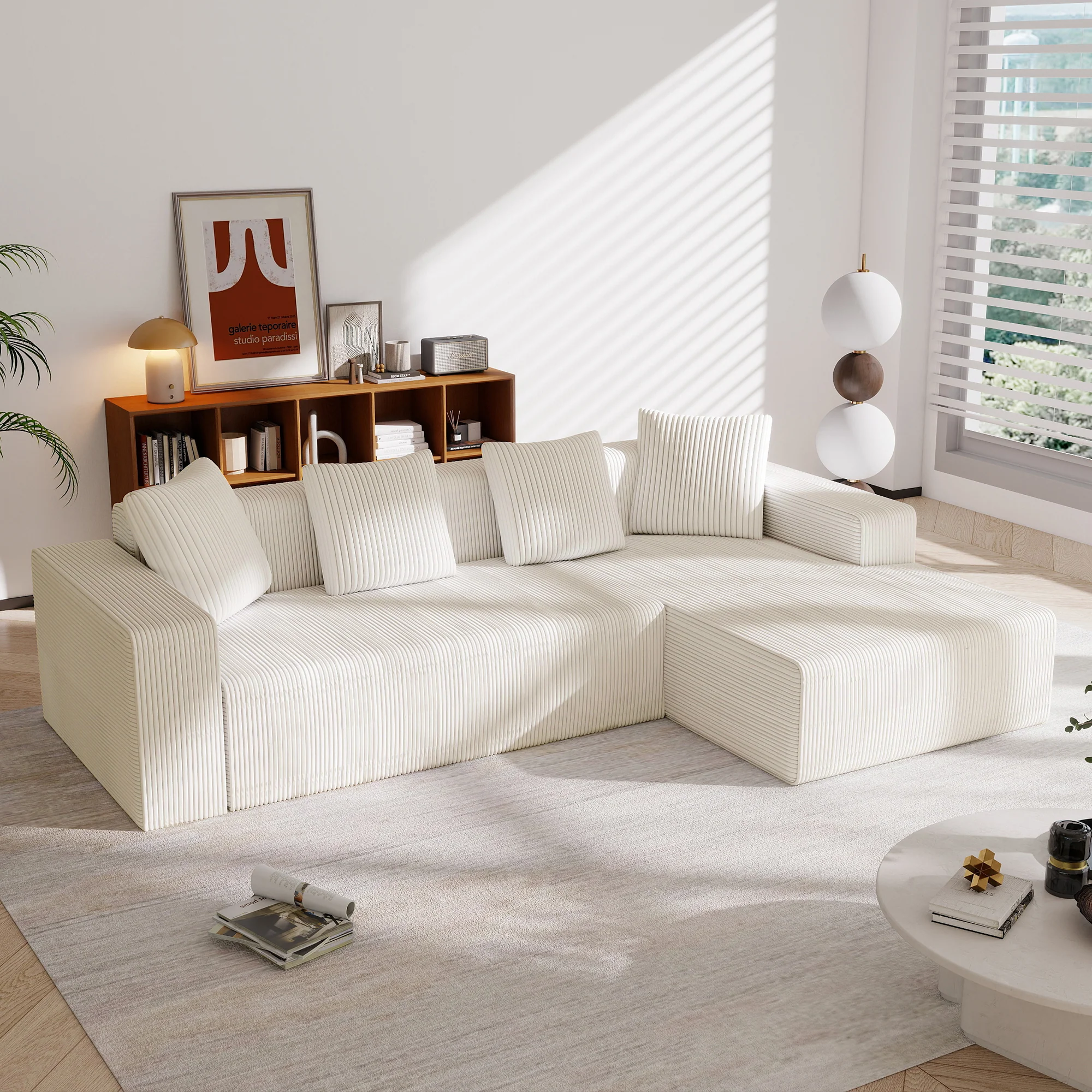 Modular Sofa Cloud Combination L-Shaped Chaise Deep Seats - Upholstered - Image 8