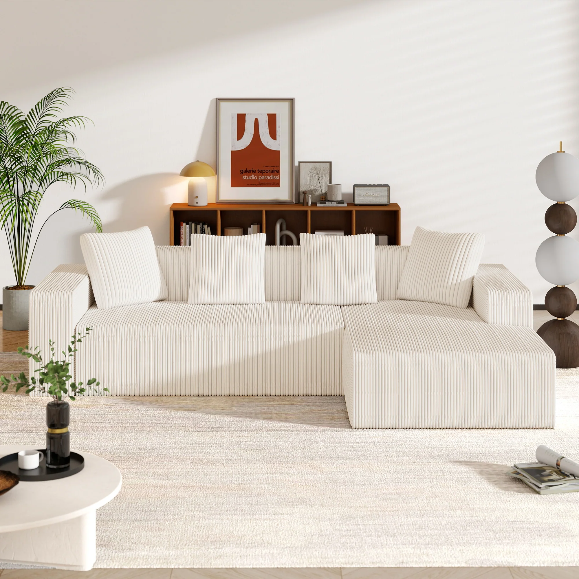 Modular Sofa Cloud Combination L-Shaped Chaise Deep Seats - Upholstered - Image 9
