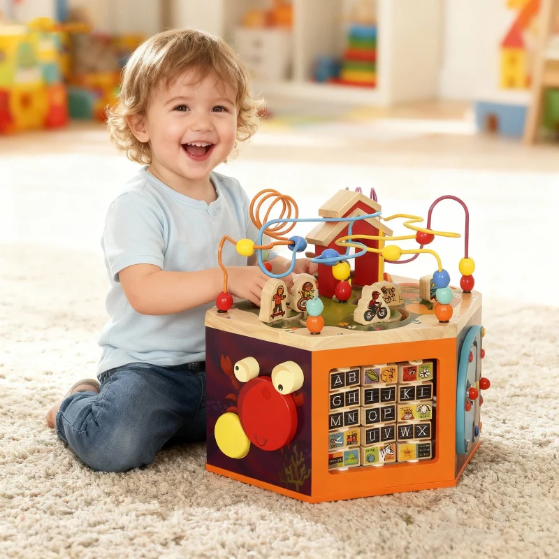 Motor Skills Cube 8-in-1 Activity Bead Maze - Multicoloured - Image 2