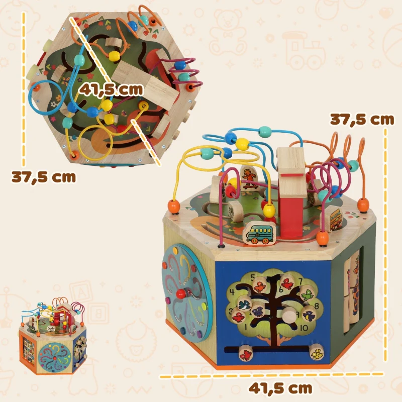 Motor Skills Cube 8-in-1 Activity Bead Maze - Multicoloured - Image 3