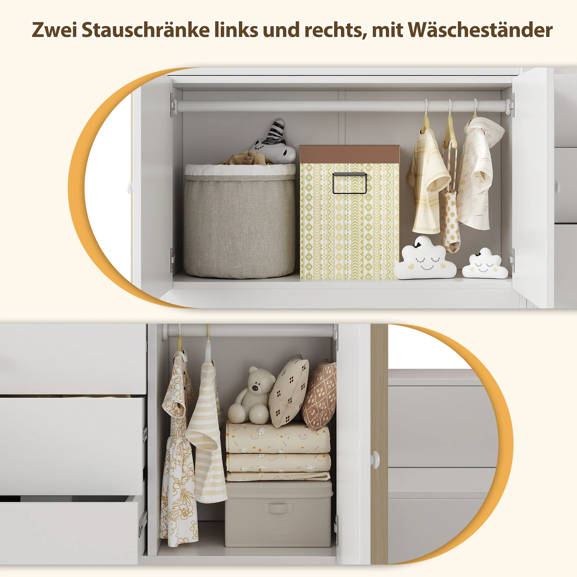 Multifunctional Children's Loft Bed 90x200cm with Stairs Drawers & Storage Cabinets - White - Image 4