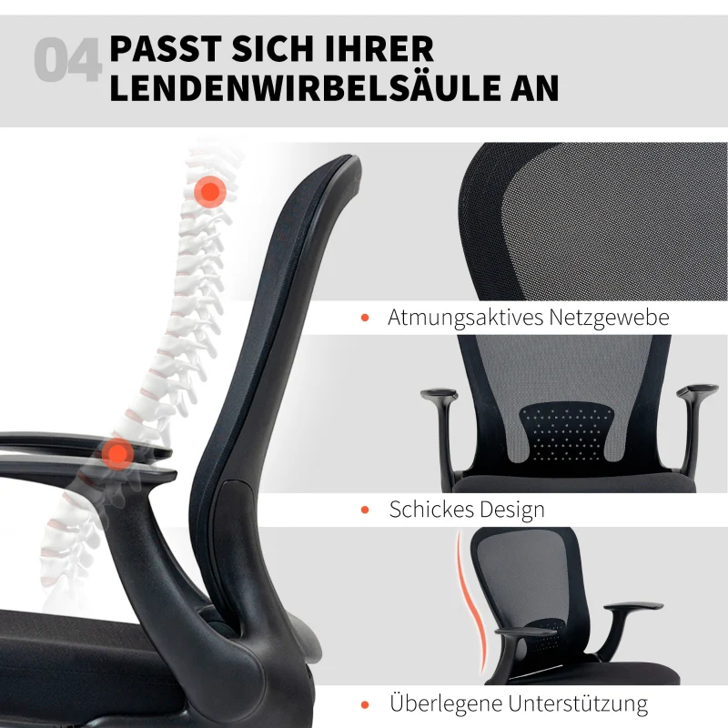Office Chair Height-Adjustable Foot Ring Lumbar Support - Black - Image 7
