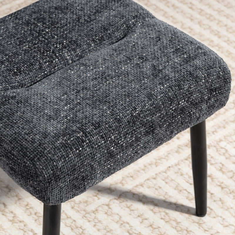 Ottoman Soft Cushion Steel Legs Chenille - Dark Grey - Image 7