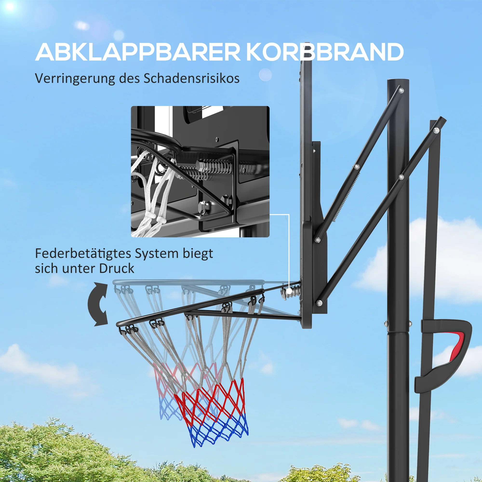 Outdoor Basketball Hoop, Adjustable Height, Shatter-Proof Backboard, Adults - Image 6