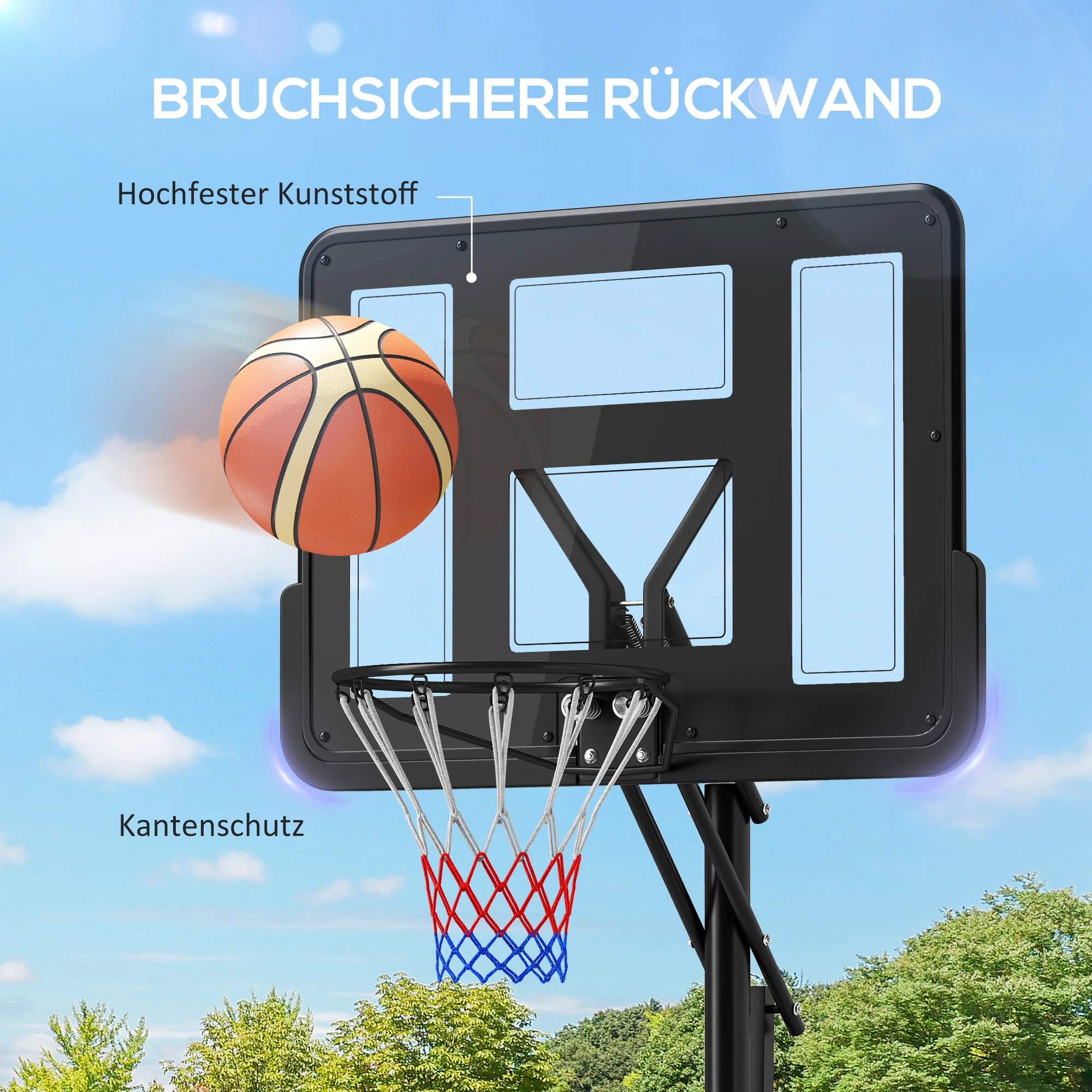 Outdoor Basketball Hoop, Adjustable Height, Shatter-Proof Backboard, Adults - Image 7