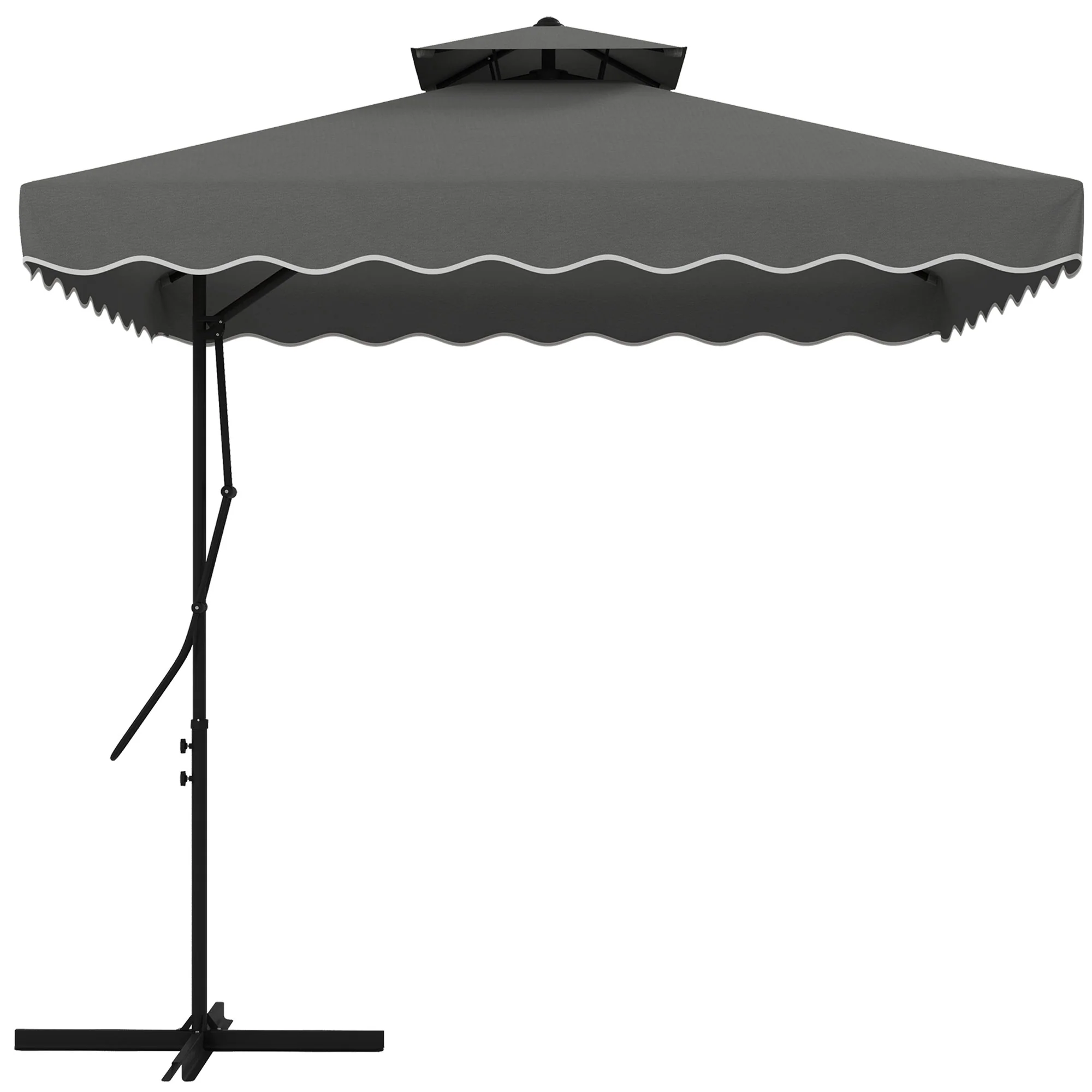 Parasol 243x243cm Balcony Cantilever UV Protection Dark Grey - Image 2