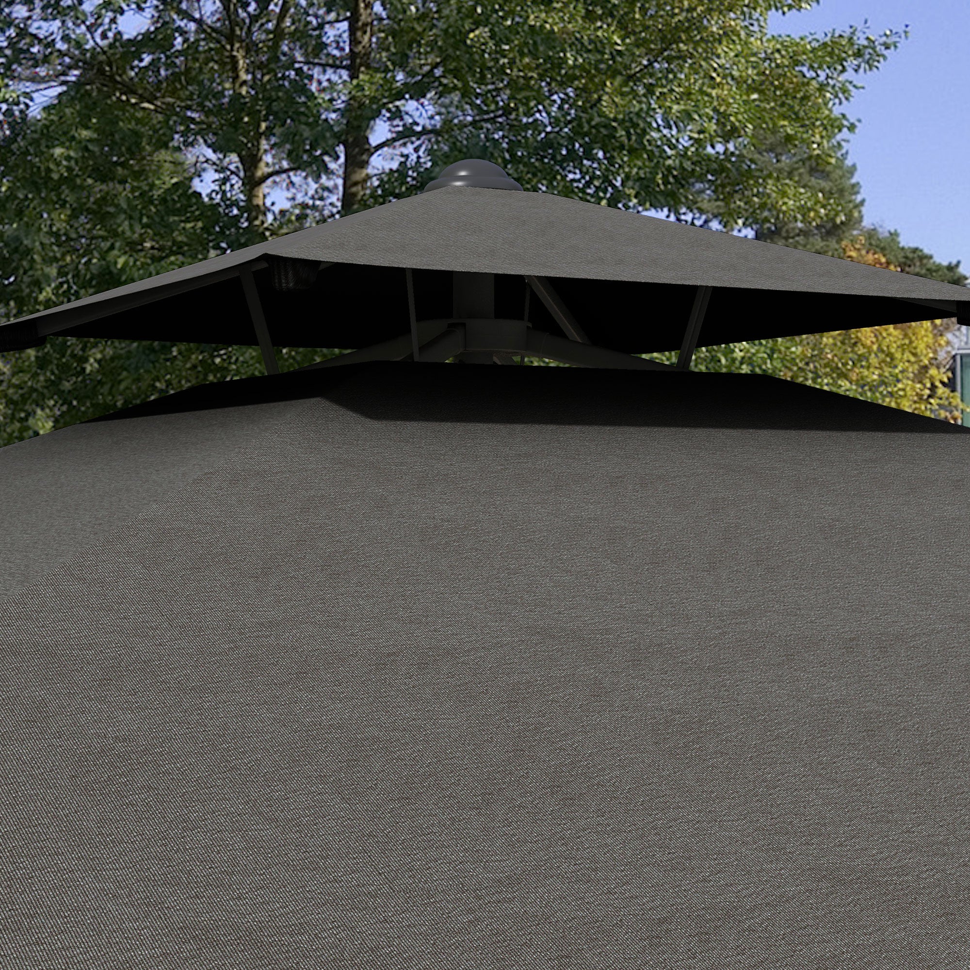 Parasol 243x243cm Balcony Cantilever UV Protection Dark Grey - Image 8